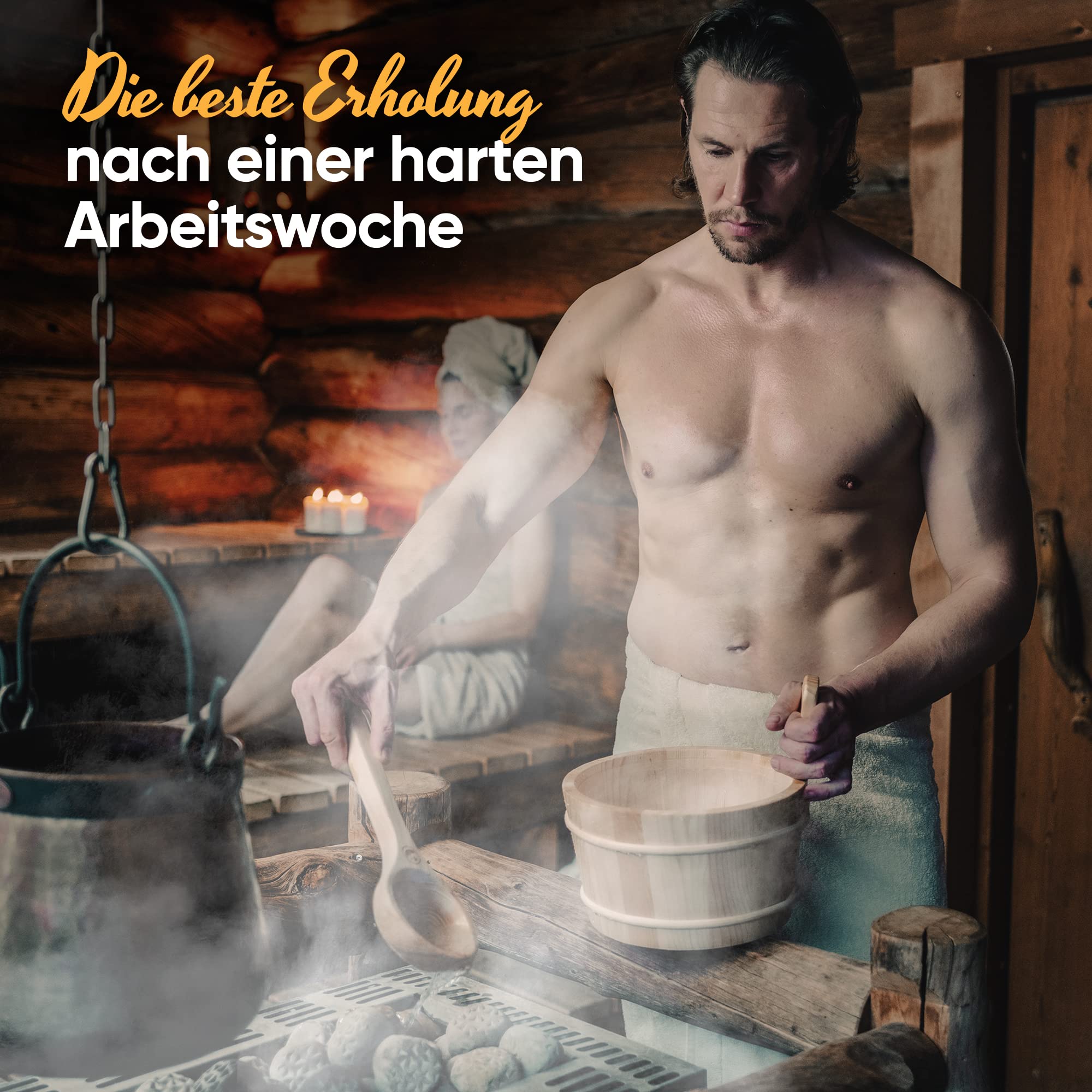 Sauna Zubehör Set | Saunathermometer, Hygrometer, Sanduhr, Aufguss Eimer & Saunakelle | Das perfekte Saunazubehör für Zuhause