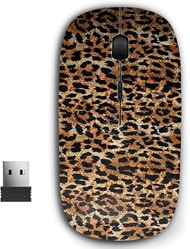 2.4G Ergonomic Portable USB Wireless Mouse for PC, Laptop, Computer, Notebook with Nano Receiver Leopard Animal Print