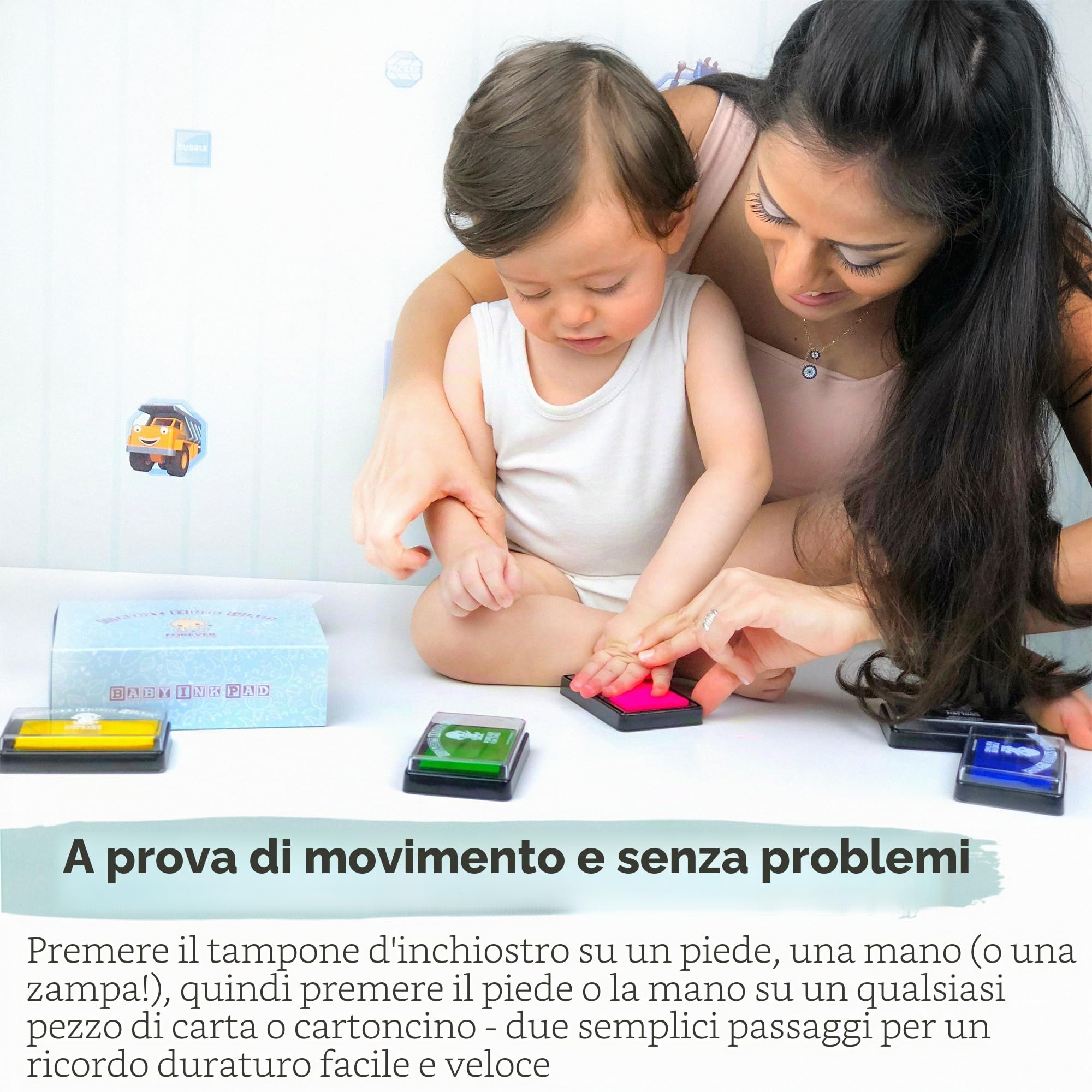 Kit impronte bambini e kit impronte neonati Puliti e Sicuri di Forever Fun Times | Centinaia di impronte con un tampone di inchiostro sicuro per bambini | Facile da pulire e adatto a qualsiasi carta
