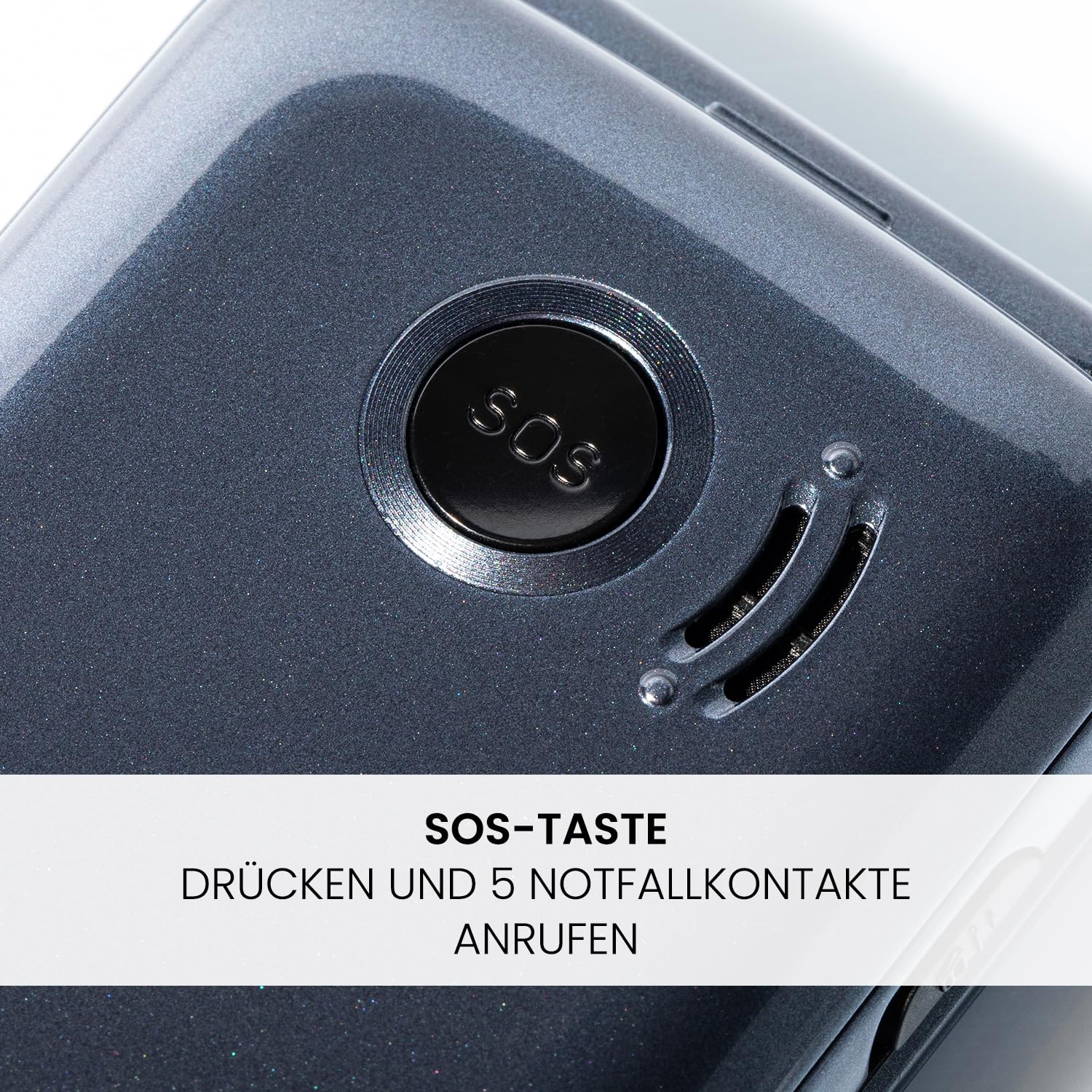SPC Stella 3 - 4G Seniorenhandy mit Klappcover | Menü und große Tasten | Notruftaste, Remote-Konfiguration, hörgerätekompatibel und 103dB Lautstärke | Ladestation und 3 Direktspeicher - Schwarz