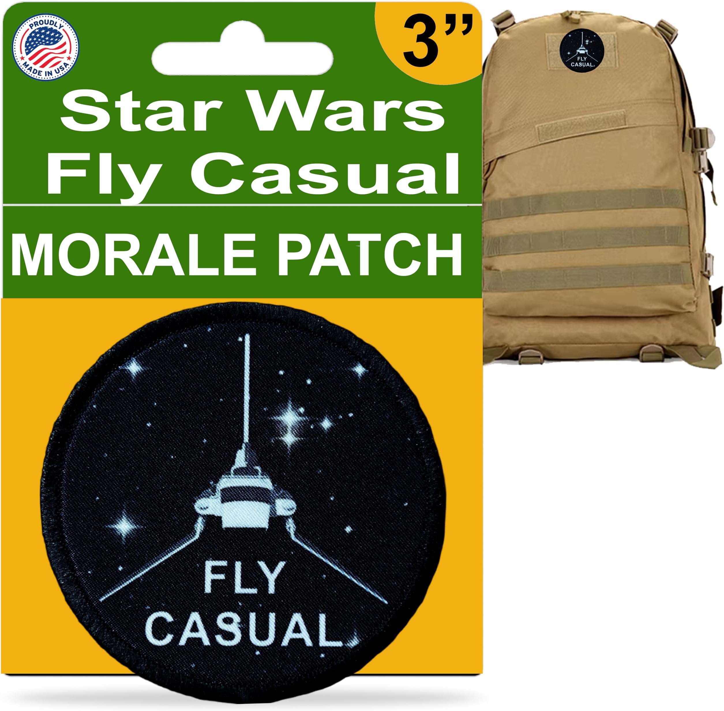Fly Casual Han Solo Morale Patch| Tactical Patches by RedheadedTshirts for Your Plate Carrier Accessories, Vest, Backpack, Tactical Gear, hat | Made in The USA