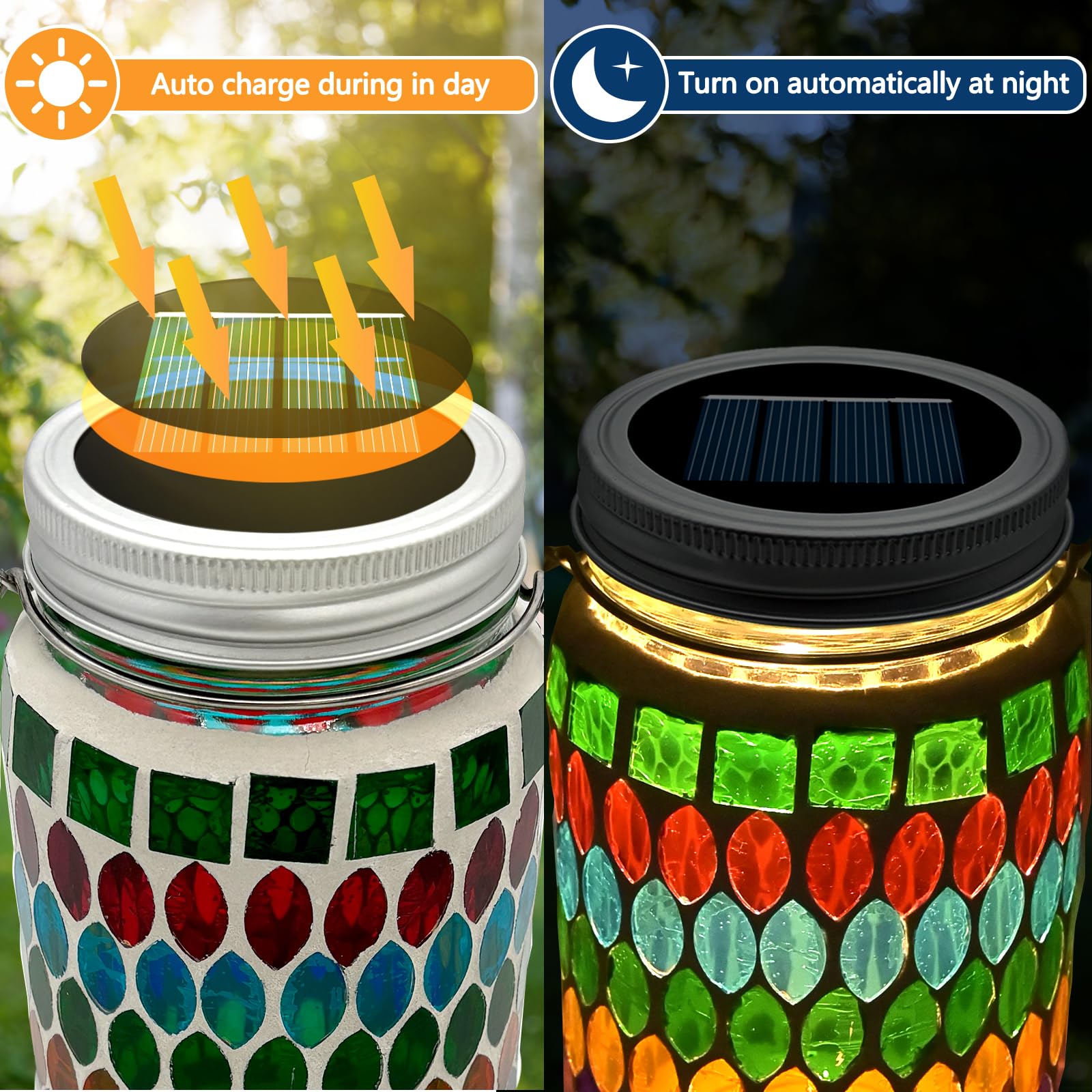 TOTHDATE 1PCS Mosaic Solar Lights Outdoor Garden - Image 3