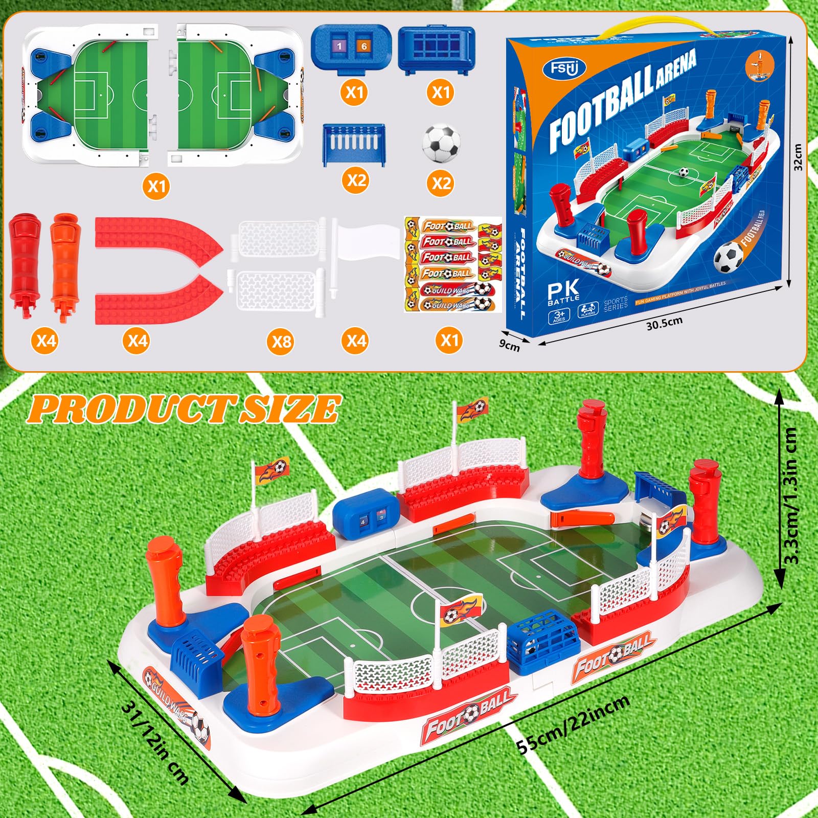 Biliardino per Bambini, Mini Calcio Balilla per Due, Interattivo Biliardino, Calcetto Balilla Giochi Da Tavolo Da Casa Regalo Bambino per Bambini 4-10 Anni, Adulti, Feste Di Famiglia