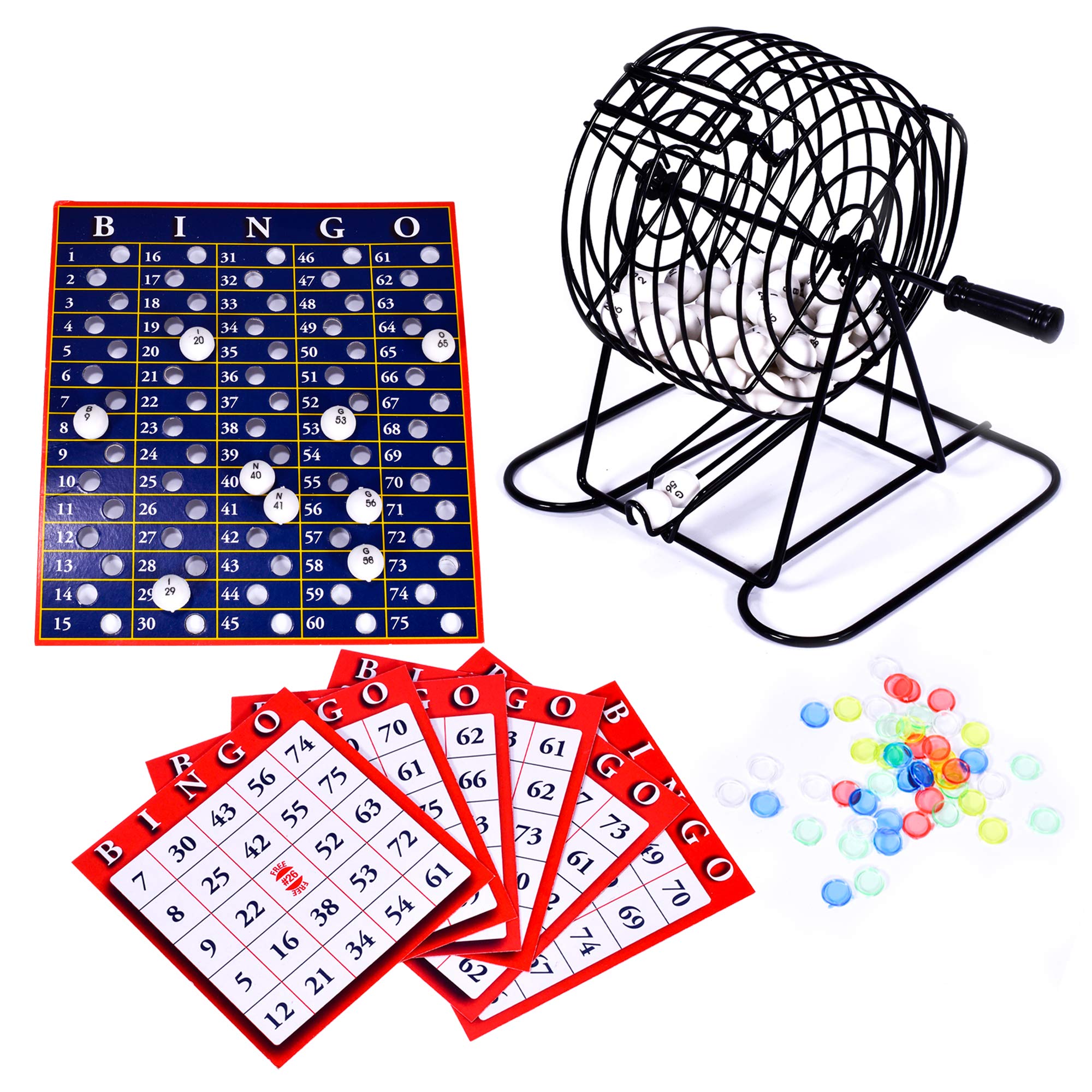 M.Y Deluxe Bingo-Spiel – komplett mit Bingo-Kugelspender, Bingo-Karten und Geschenkbox