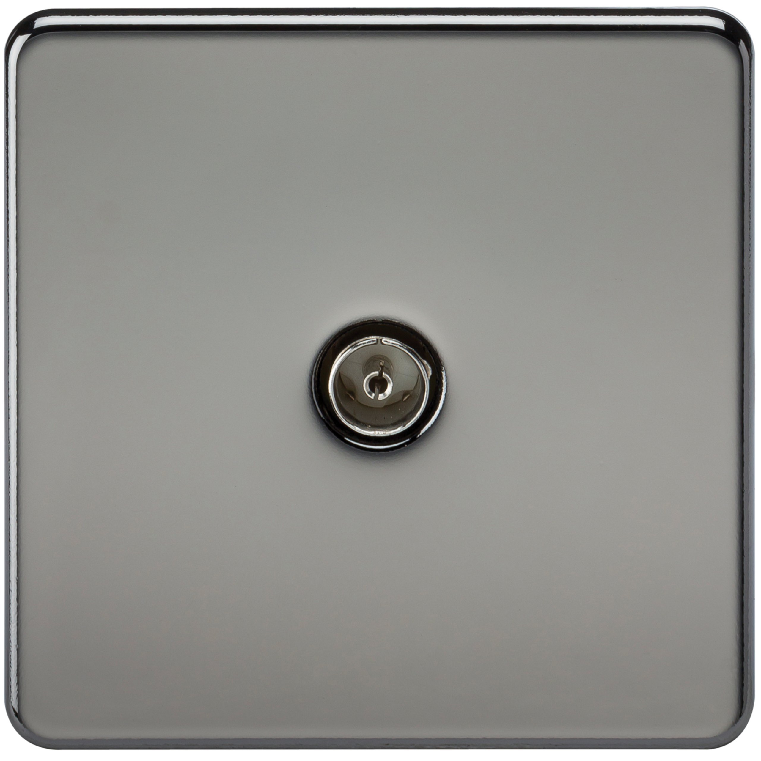 Knightsbridge Black Nickel Sf0100bn (Non-Isolated Screwless 1-Gang Tv Outlet, 230 V,