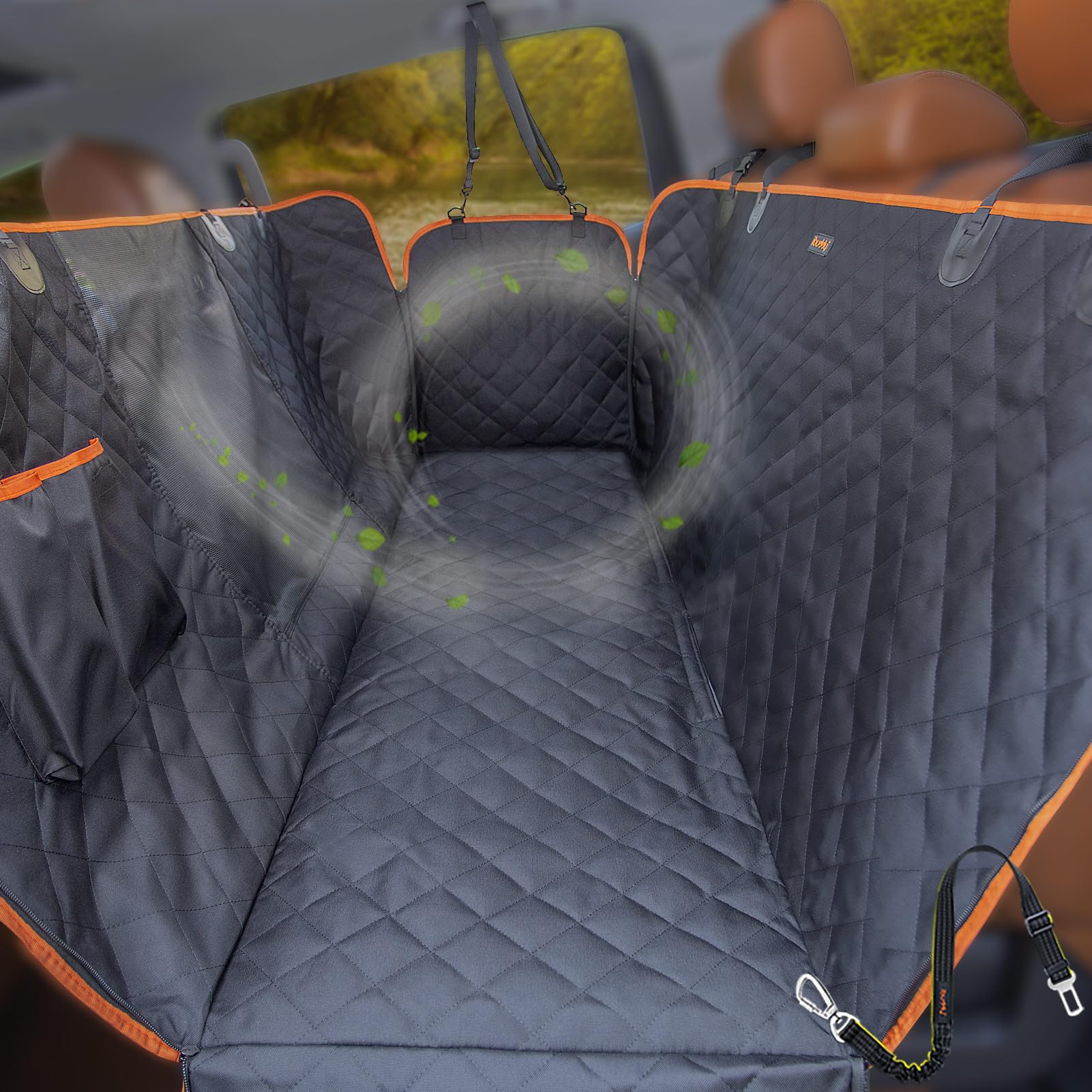 iBuddy Truck Seat Cover for Dogs Waterproof 900D Soft Back Seat Cover for Crew Cab Protects Vehicle from Dog Hair, Scratches, Dirt Durable Rear Seat Cover for Pickup Truck F150 F250 Ram GMC 1500 2500