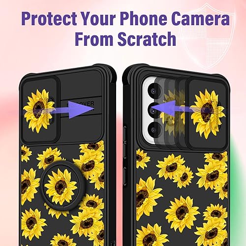 Miniatura 4 de Funda para Samsung Galaxy A32 5G Funda de Teléfono para Mujeres con Girasol Lindo para Chicas, Cubierta Floral de Flores Femenina Estética con