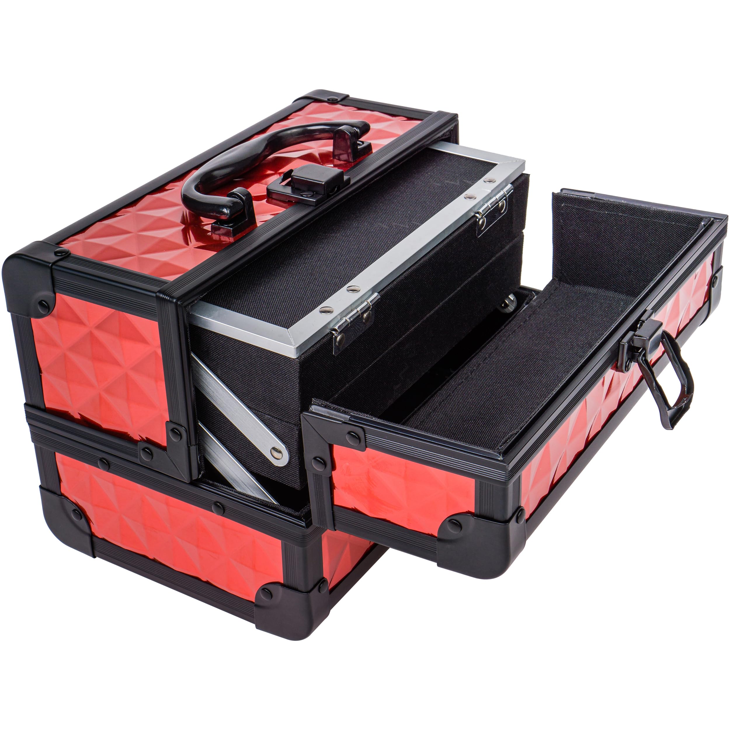 SHANY Makeup Train Case Cosmetic Organizer with Mirror and Lock