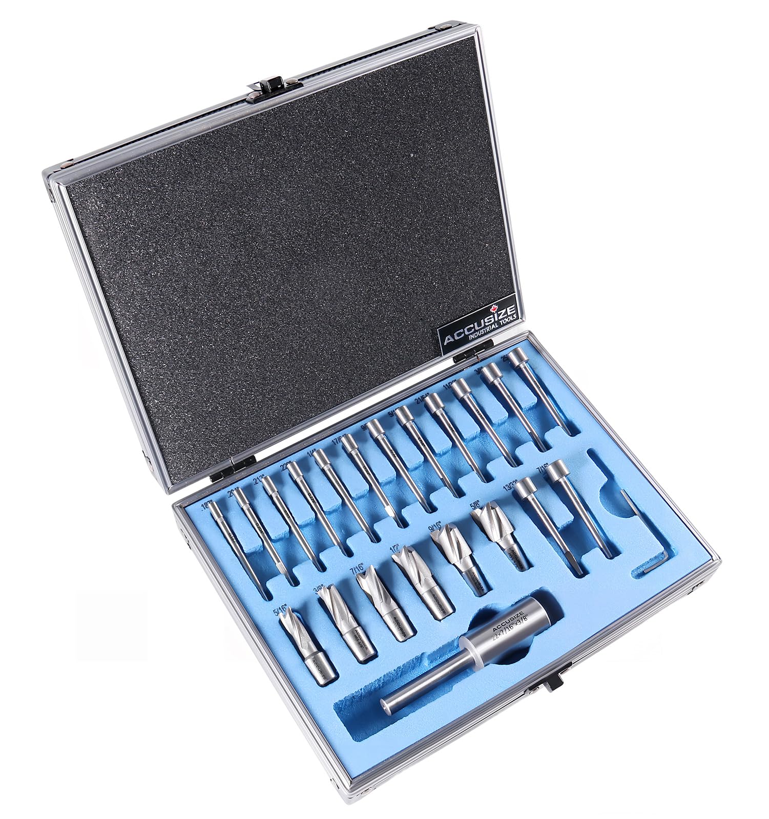Accusize Industrial Tools Interchangebale Pilot Set de fraises, 3620-0121, 21 Pcs/Set