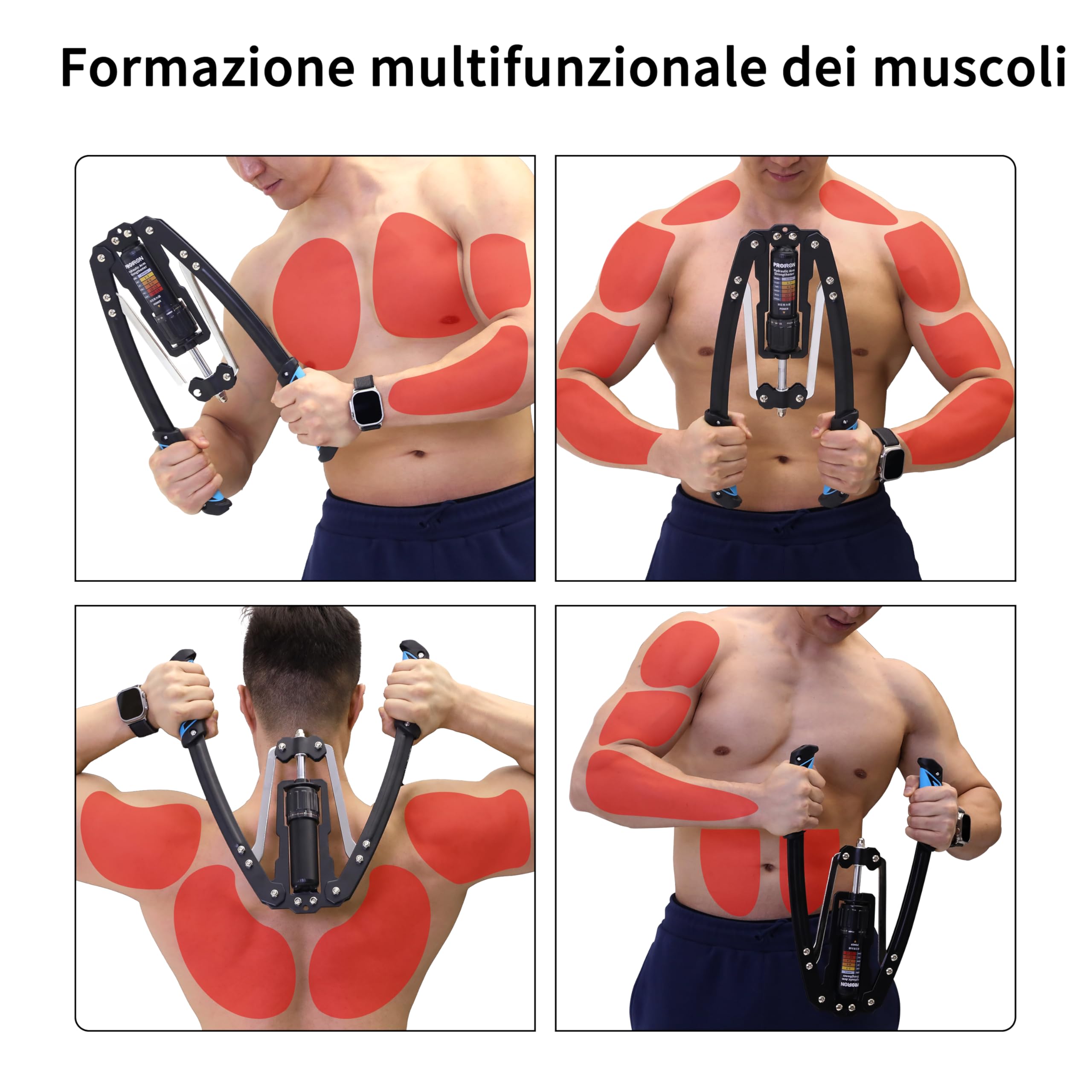 PROIRON PowerTwister, Pettorali Attrezzi di Potenza Idraulica Regolabile 10-200kg, Chest Press per Addestramento di Petto e Braccio Muscolo