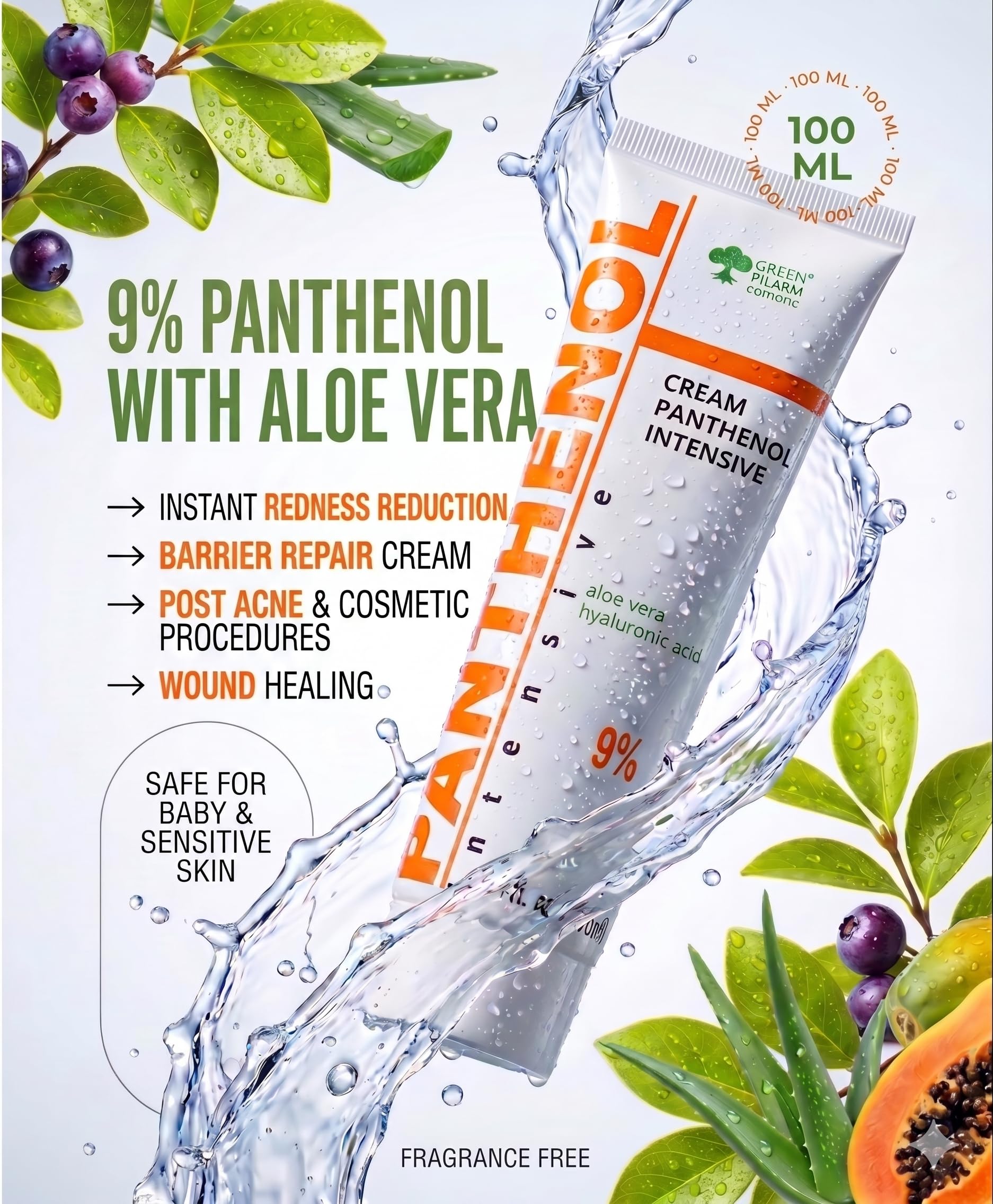 9% Intensive Panthenol-Creme mit Aloe Vera & Hyaluronsure