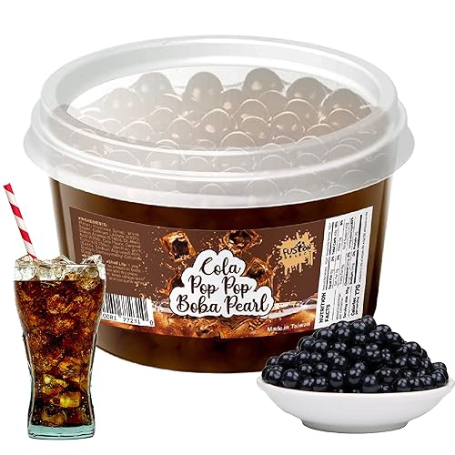 Fusion Select Soda Bursting Boba Cola Popping Boba Perlas Frutas Té Snack Toppings (Cola Soda, 15.87oz)