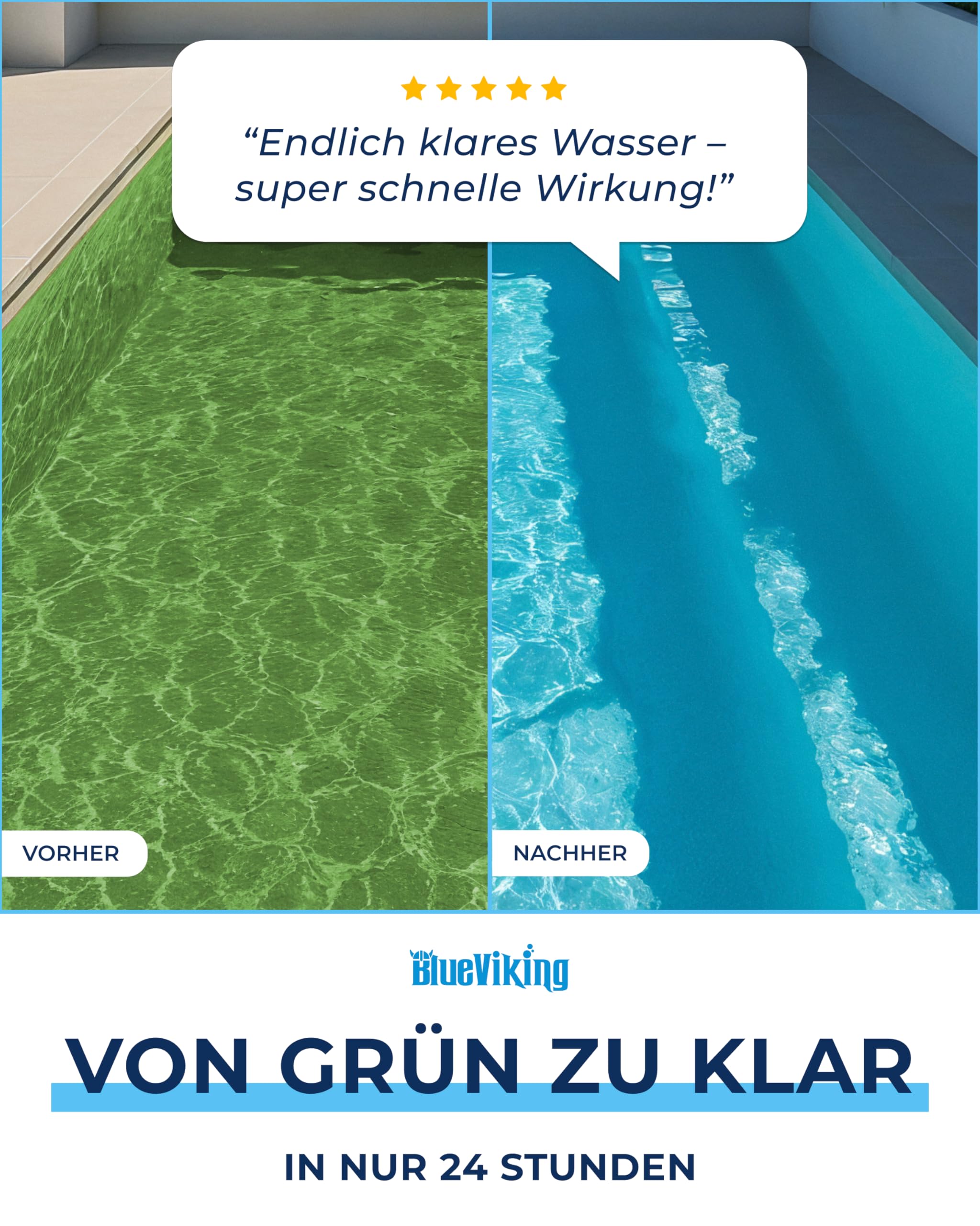 Chlortabletten Fuer Pool | 5 in 1 Multitabs 20g, 1 kg | Langzeit-Chlorierung, Algizid & Filterschutz | Made in Europe