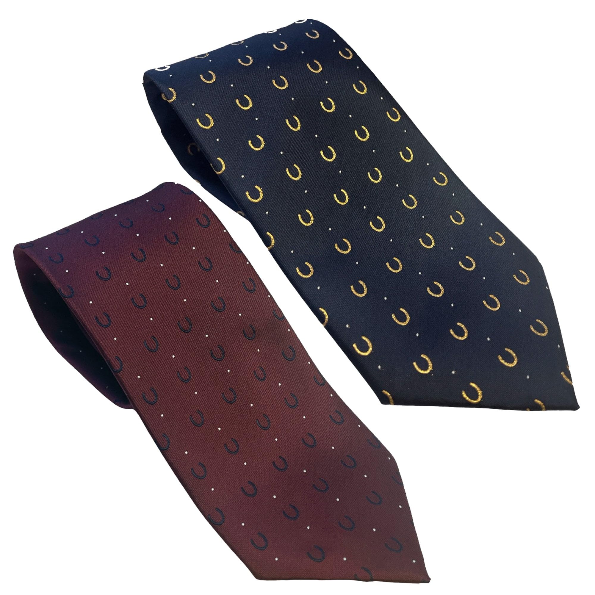Equetech Unisex Horseshoe Polka Dot Showing Equestrian Neck Tie (Navy/Gold)