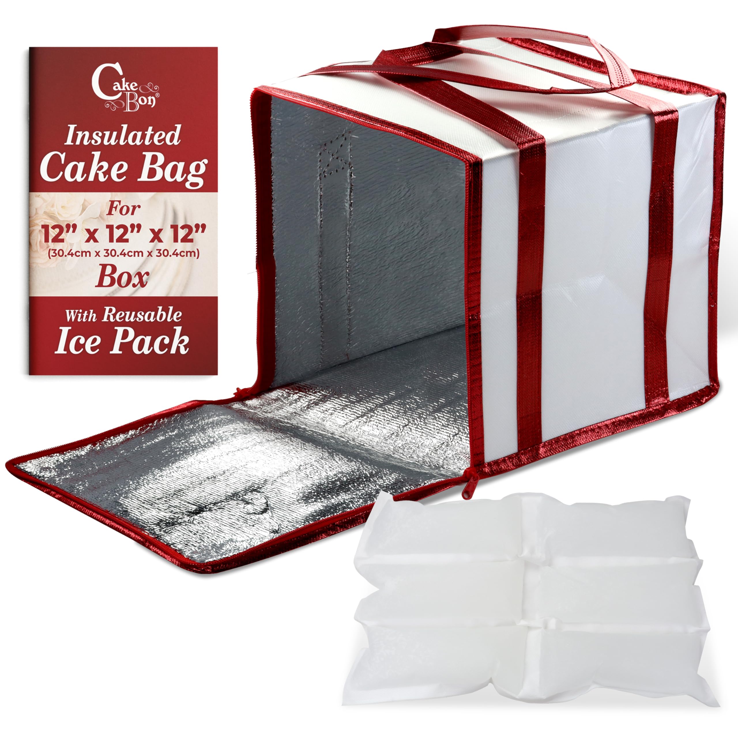 Cakebon 12-Inch Insulated Cake Bag with Ice Pack Sheets – Premium