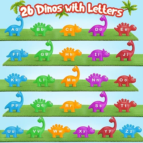 Miniatura 2 de Juguetes de aprendizaje del alfabeto, juguetes de dinosaurio para niños, aprendizaje ABC para niños pequeños, juego de letras a juego, clasificación