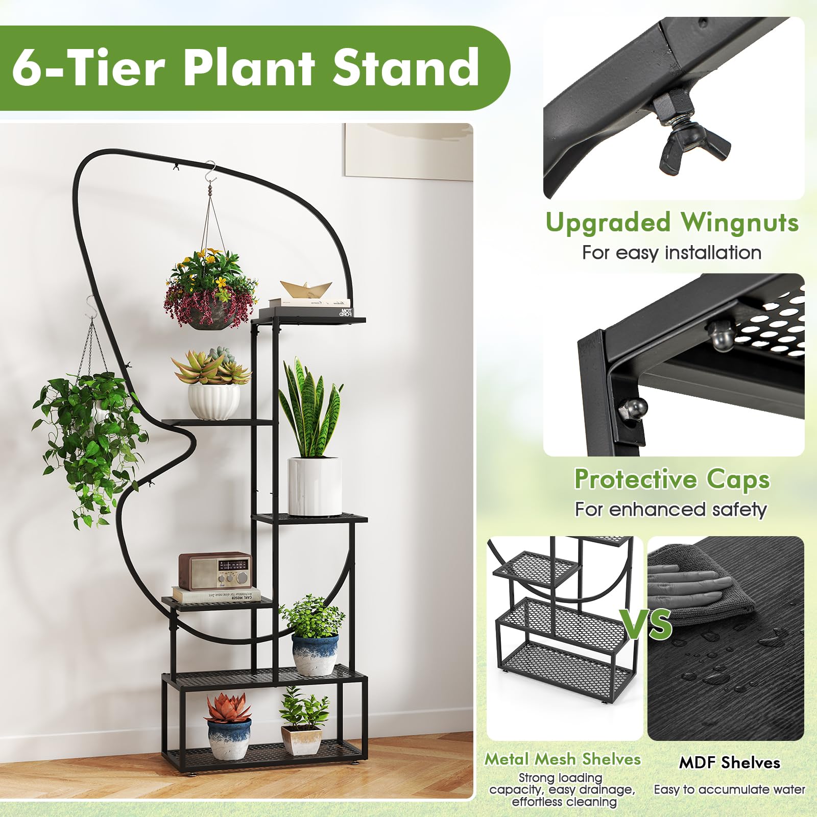 Amazon.com : Giantex 2 Pack 6-Tier Plant Stand Indoor, Butterfly