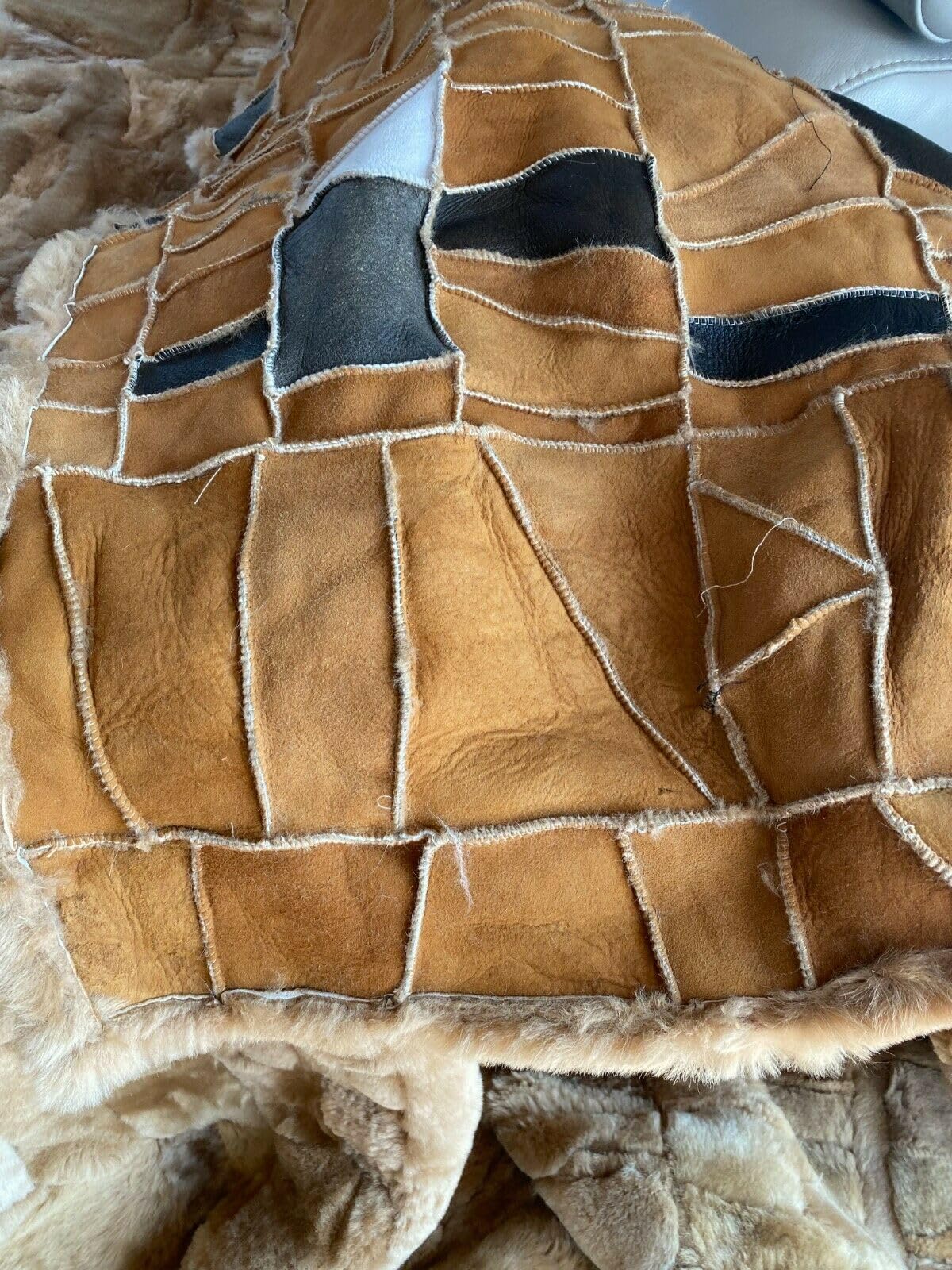 Merino Wool - Toscana Lammfelldecke 200x160 cm Schearz Schaffelldecke Lammfell Decke Sofabezug