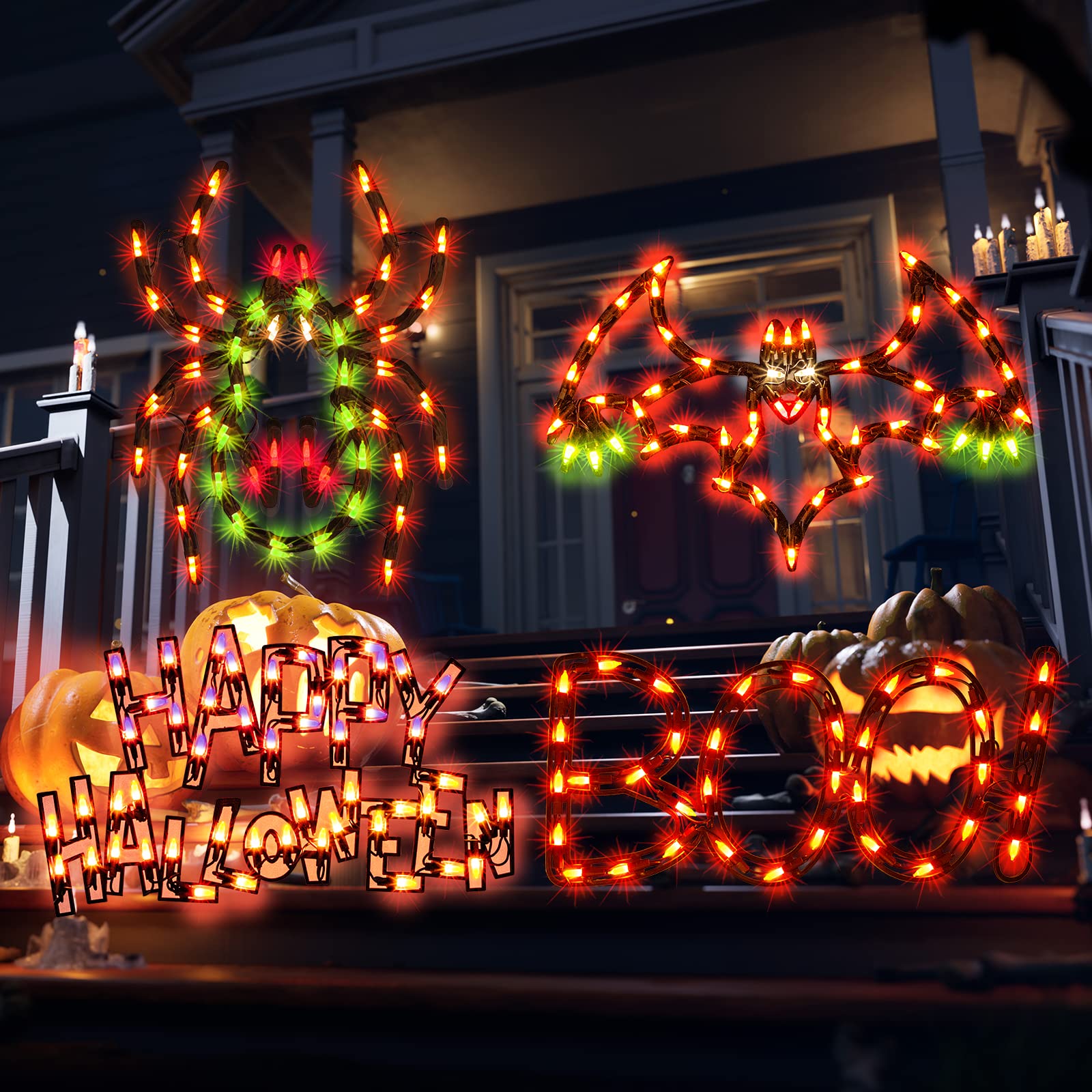 Lighted Halloween Window Silhouettes Northlight 13" Holographic