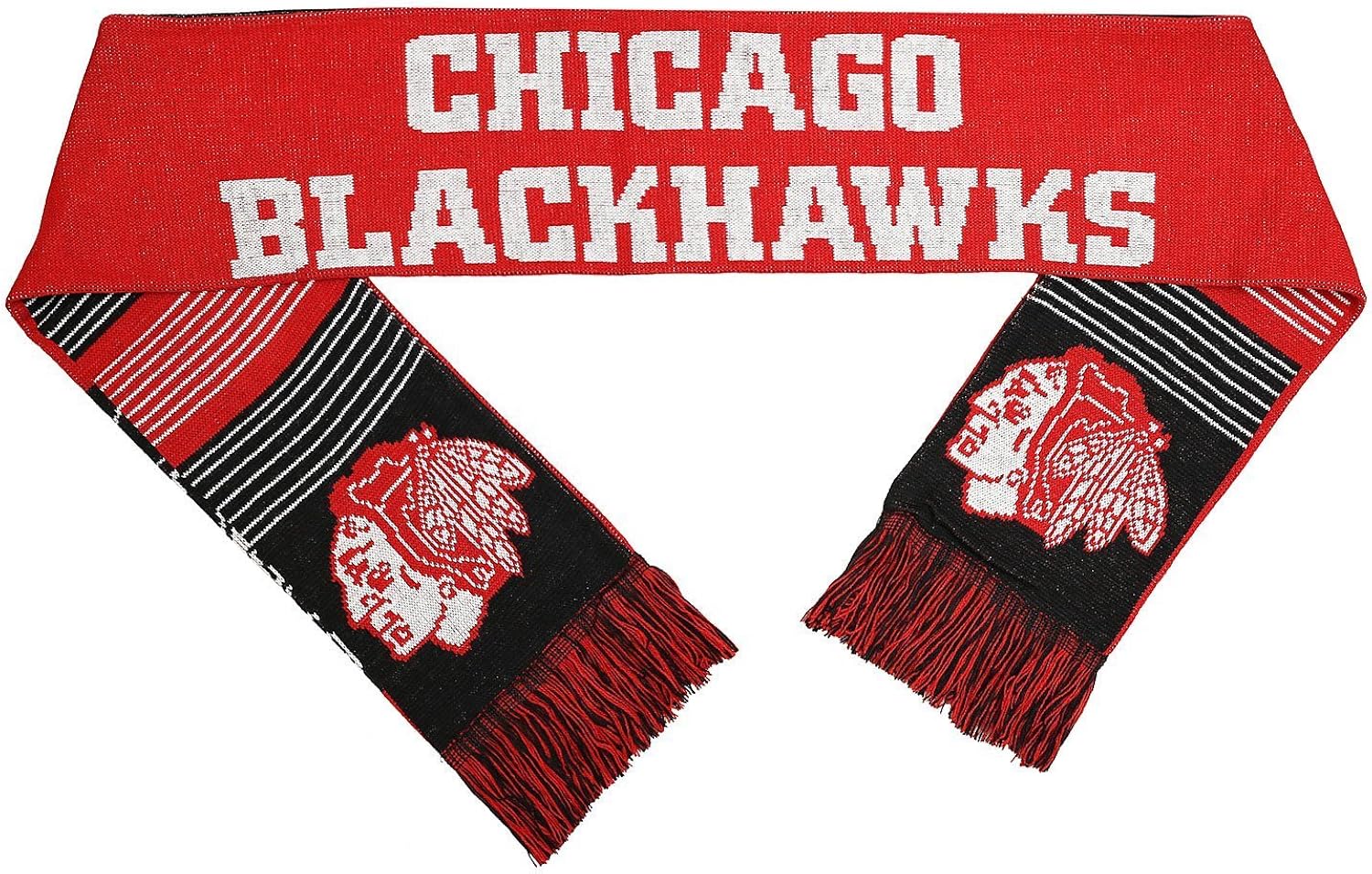 Chicago Blackhawks Reversible Split Logo Scarf : Sports & Outdoors