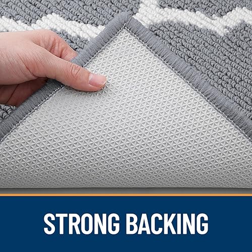 Vista 45 de OLANLY Tapete para puerta de interior, 48 x 32 pulgadas, antideslizante, absorbente, resistente a la suciedad, lavable de perfil bajo para entrada