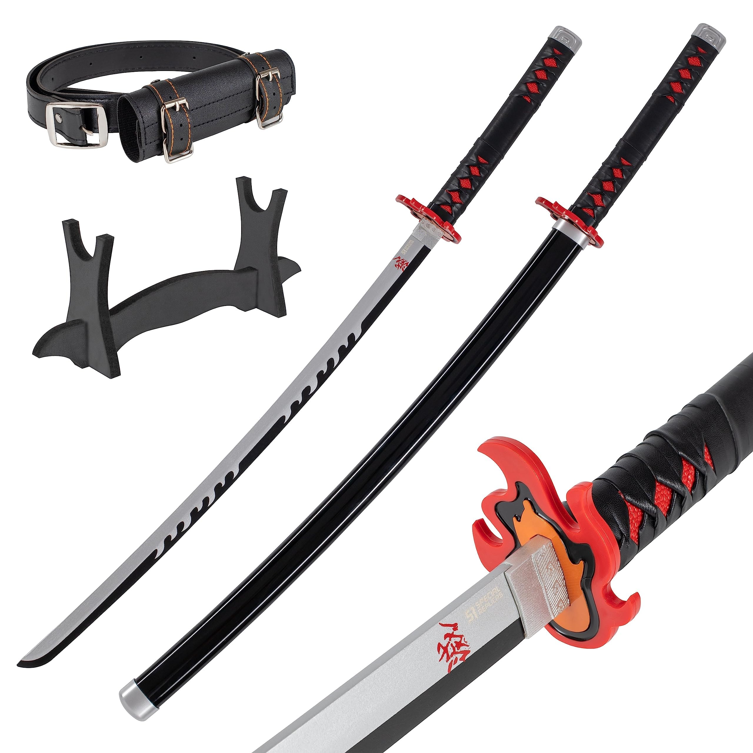 57 SPECIAL REPLICAS - Katana Demon Slayer bambù - Katana di Legno Decorativo - Cosplay Anime Demon Slayer Catana - Spada Katana Bambou - Tanjiro Kamado - 105 cm