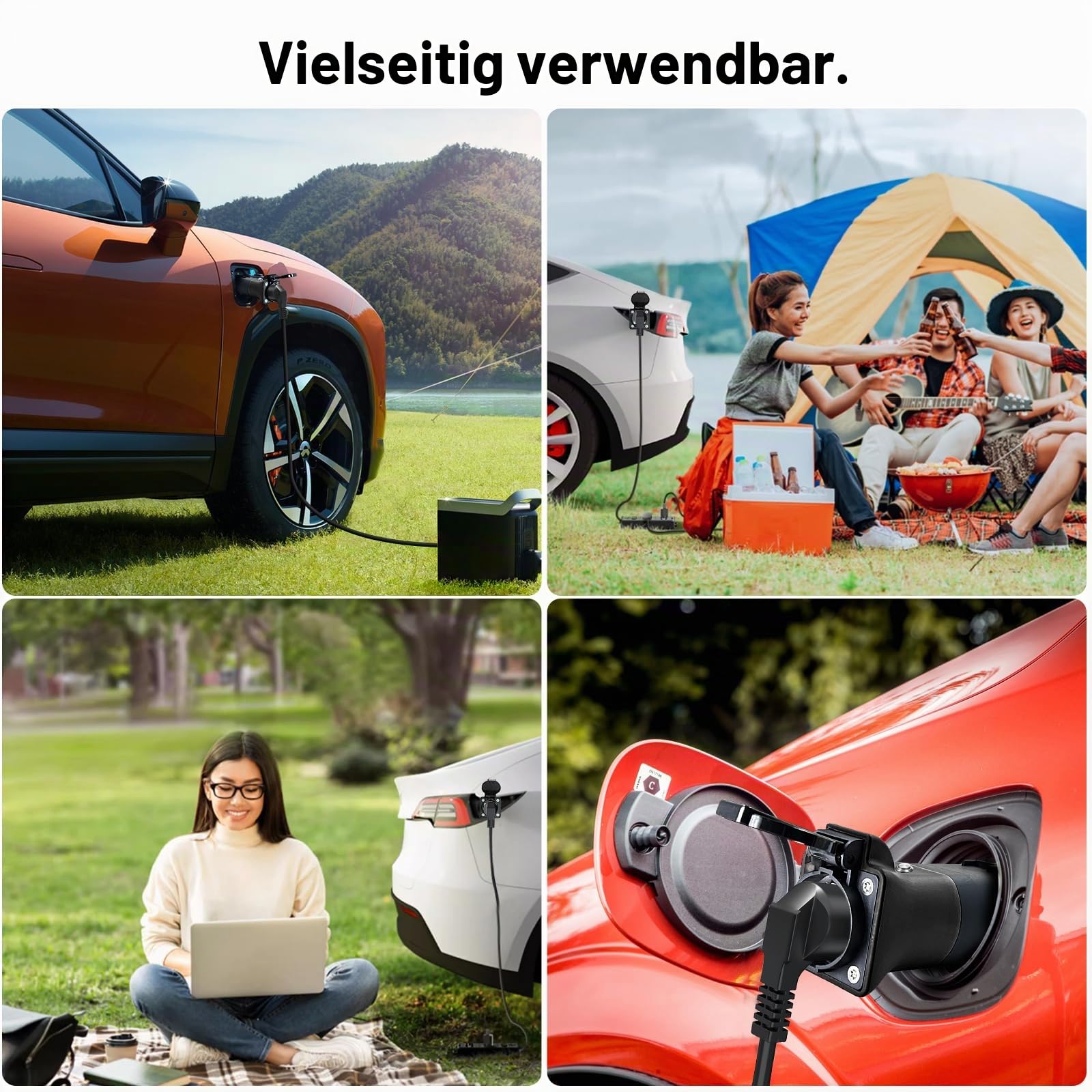 VOBOR V2L Adapter für Kia EV, Typ 2 auf Schuko Adapter, 3.5KW 16A 220V Ada-pter von Fahrzeug zu Last, Typ 2-Entlader Nur kompatibel mit IONIQ 5, IONIQ 6, Kona EV, Kia EV