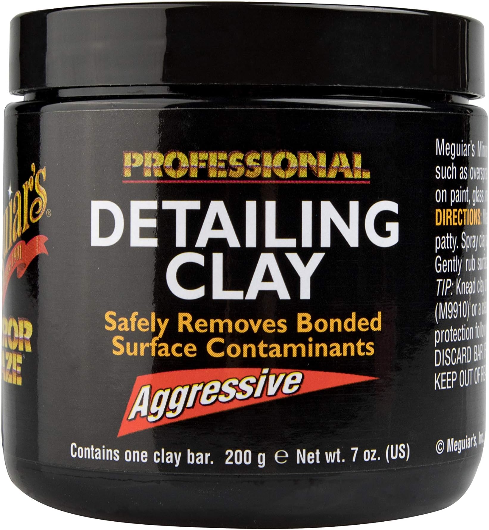 Meguiar's Mirror Glaze Detailing Clay Aggressive - Removes Defects and Restores Glass Finish - C2100