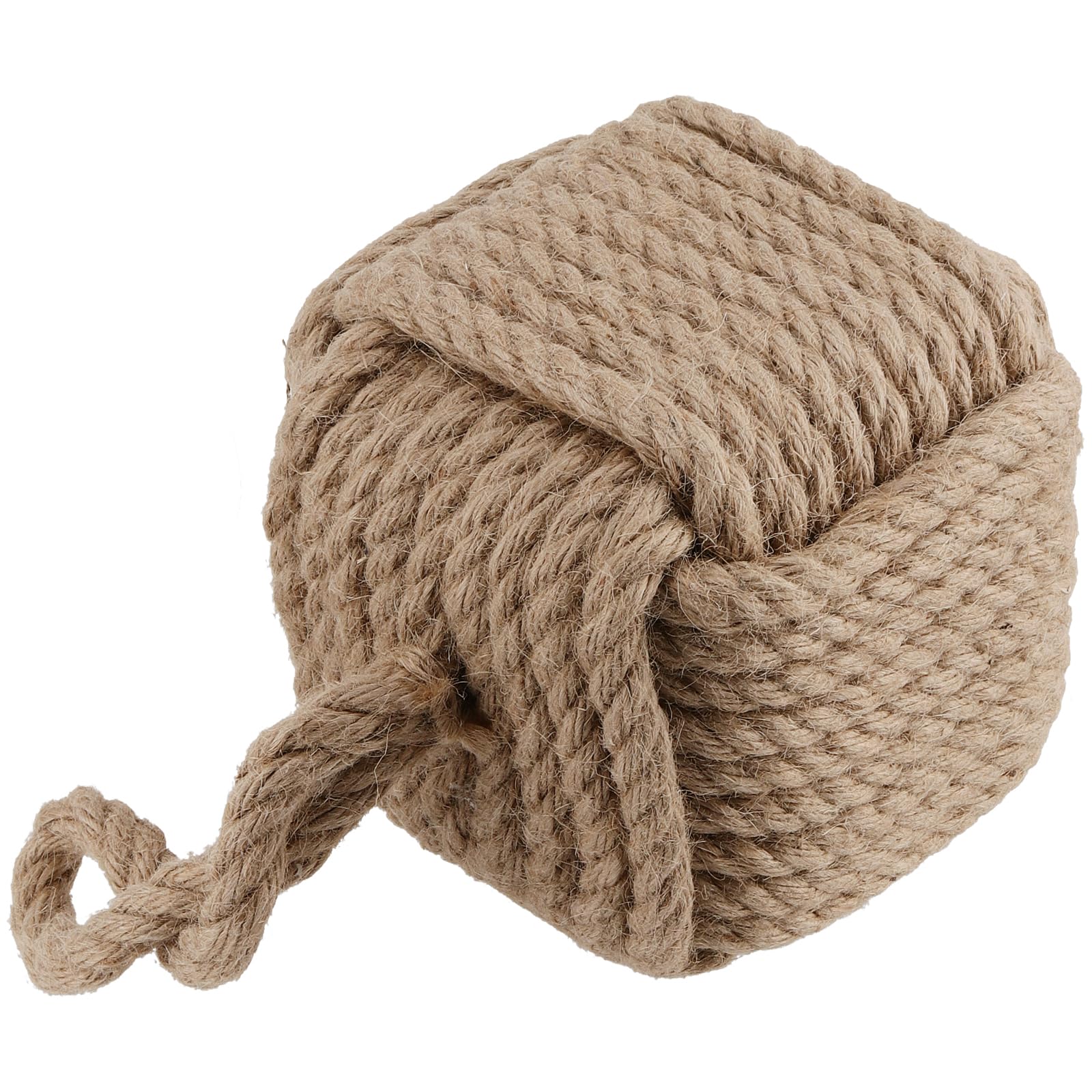 2 fermaporta quadrati con nodo in corda, 14 x 14 cm, fermaporta in iuta con maniglia, fermaporta a nodo nautico per porte e finestre, 2,4 kg