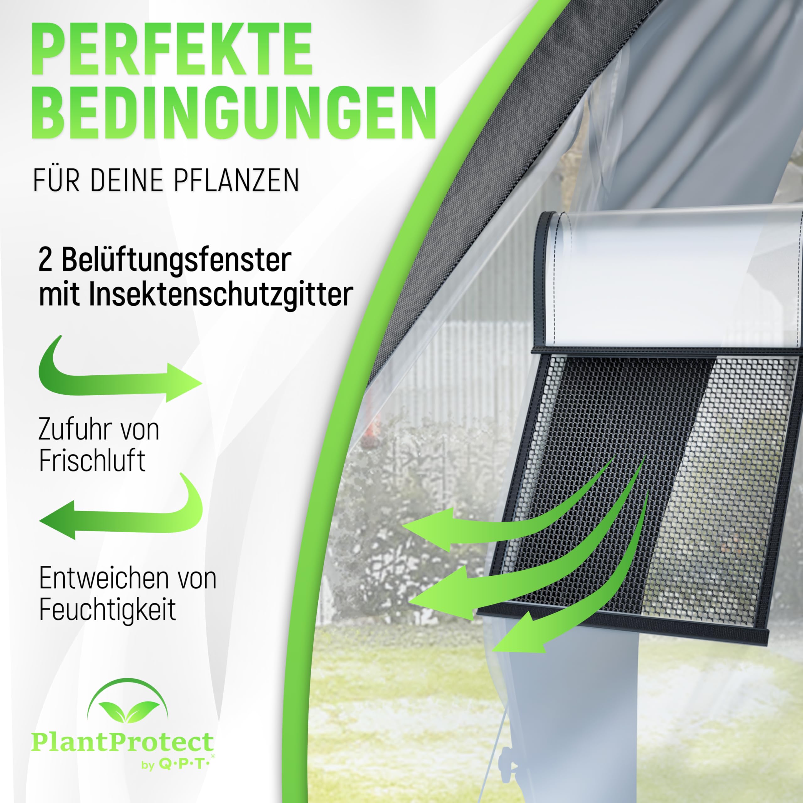 Q.P.T. Wintergewächshaus für Kübelpflanzen – strapazierfähiges PVC-Material zum Schutz vor Frost, Wind und Regen, einfache Montage inkl. Erdthermometer