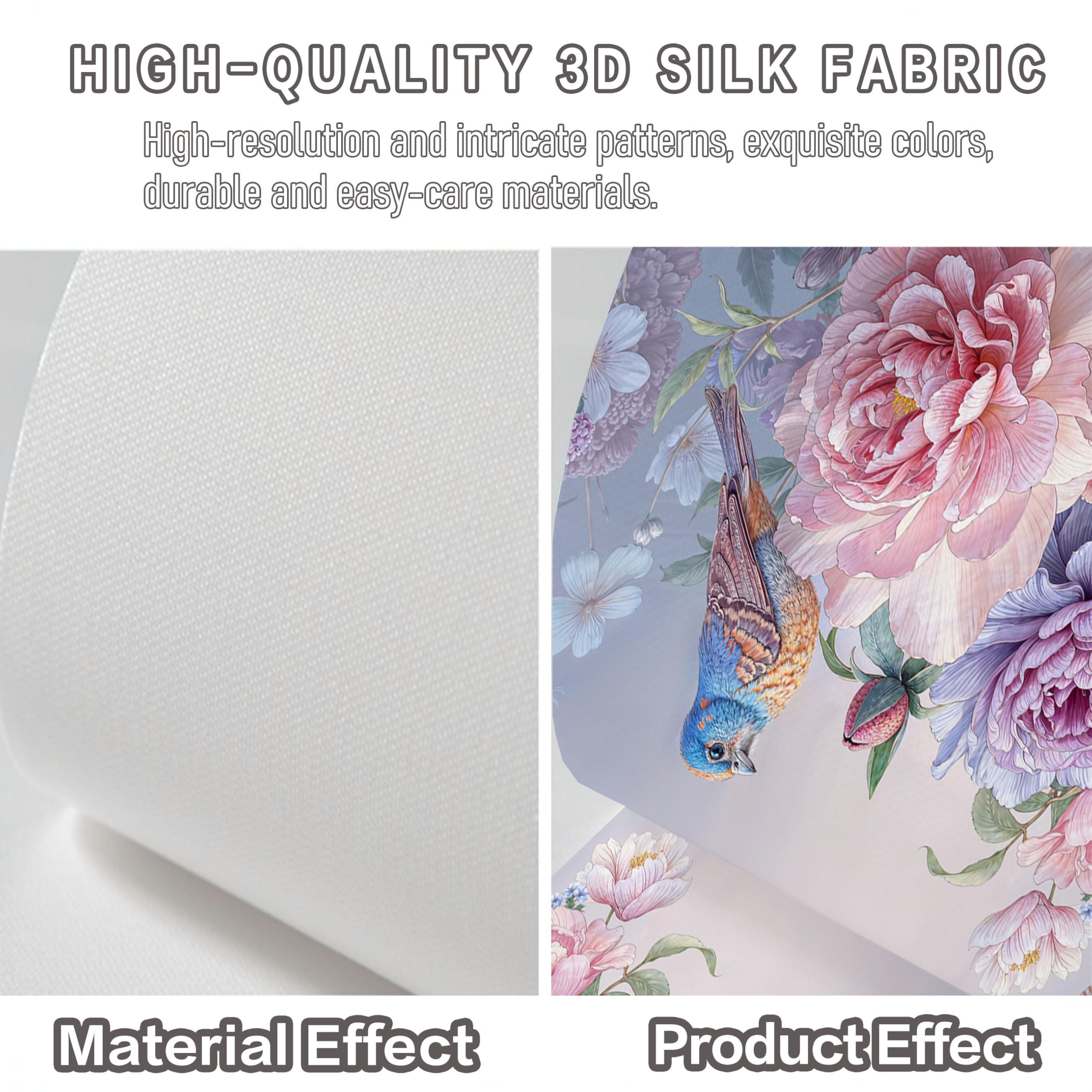Fotomural Efecto Peonía Azulejo Mariposa 3D Papel Tapiz, Flores Exóticas Jardín Decoración De La Pared Murales, Sala De Estar Dormitorio Papel Pintado 300 × 210 cm