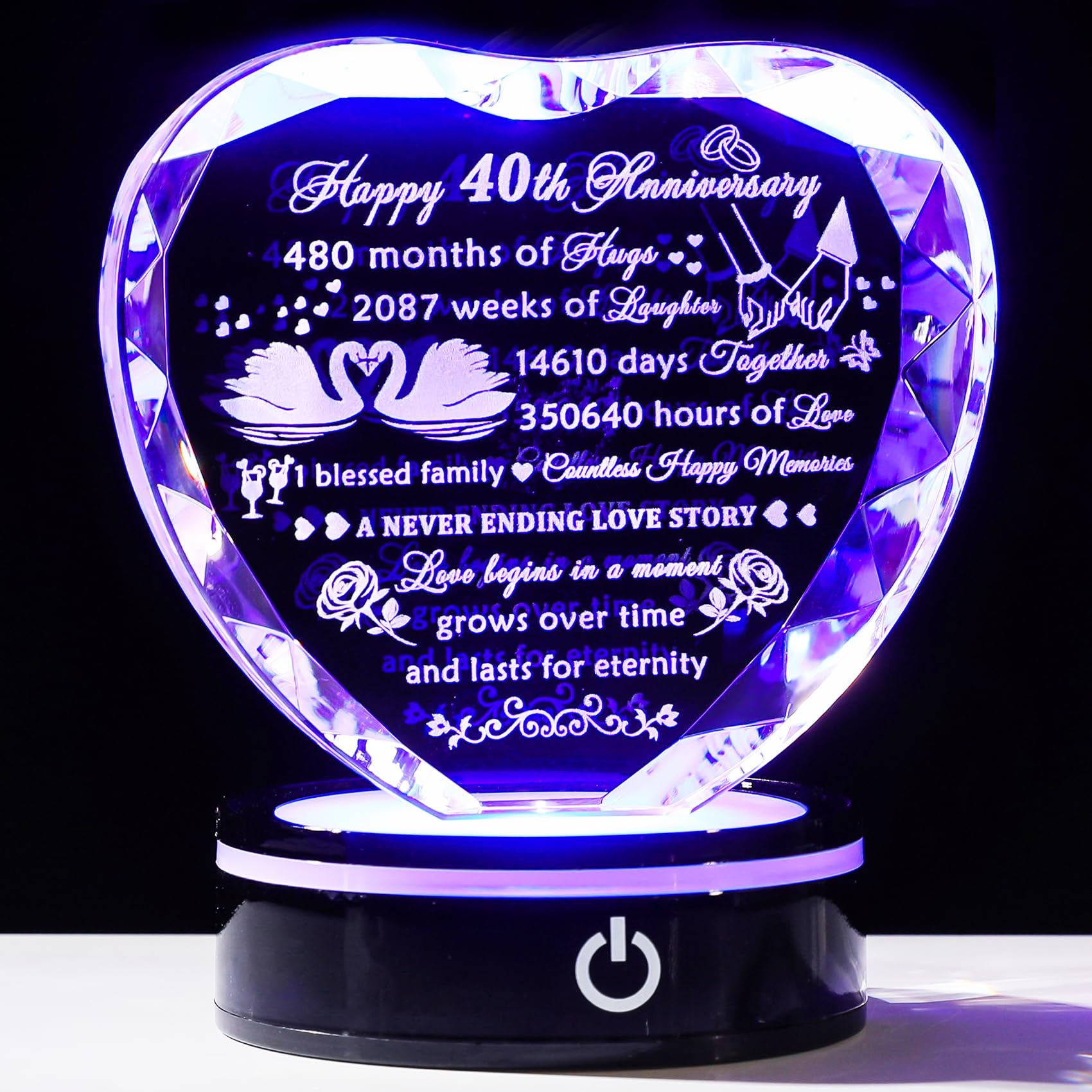 YWHL 40th Anniversary Crystal Heart Lamp
