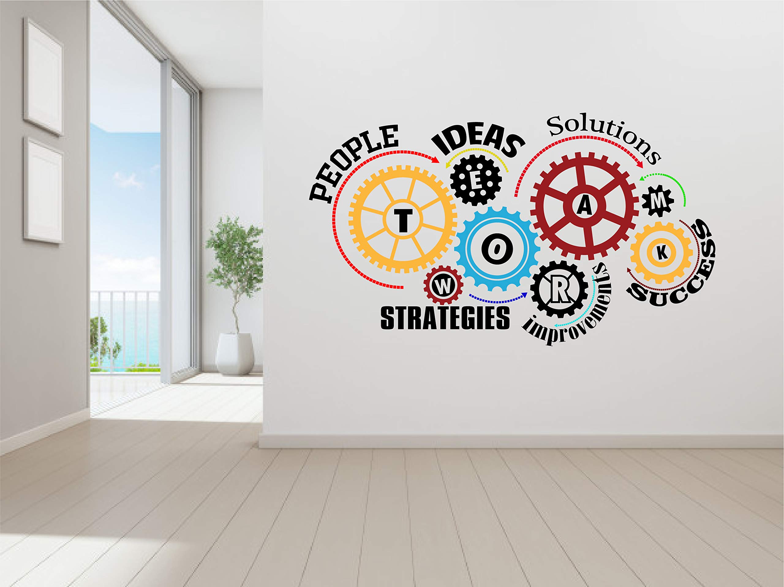 A Top Decals Large Vinyl Color Wall Decal Teamwork Success Stickers Large Office Team Building Decor