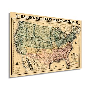 Amazon.co.jp: Historix Vintage - 1862年 アメリカ合衆国軍地図