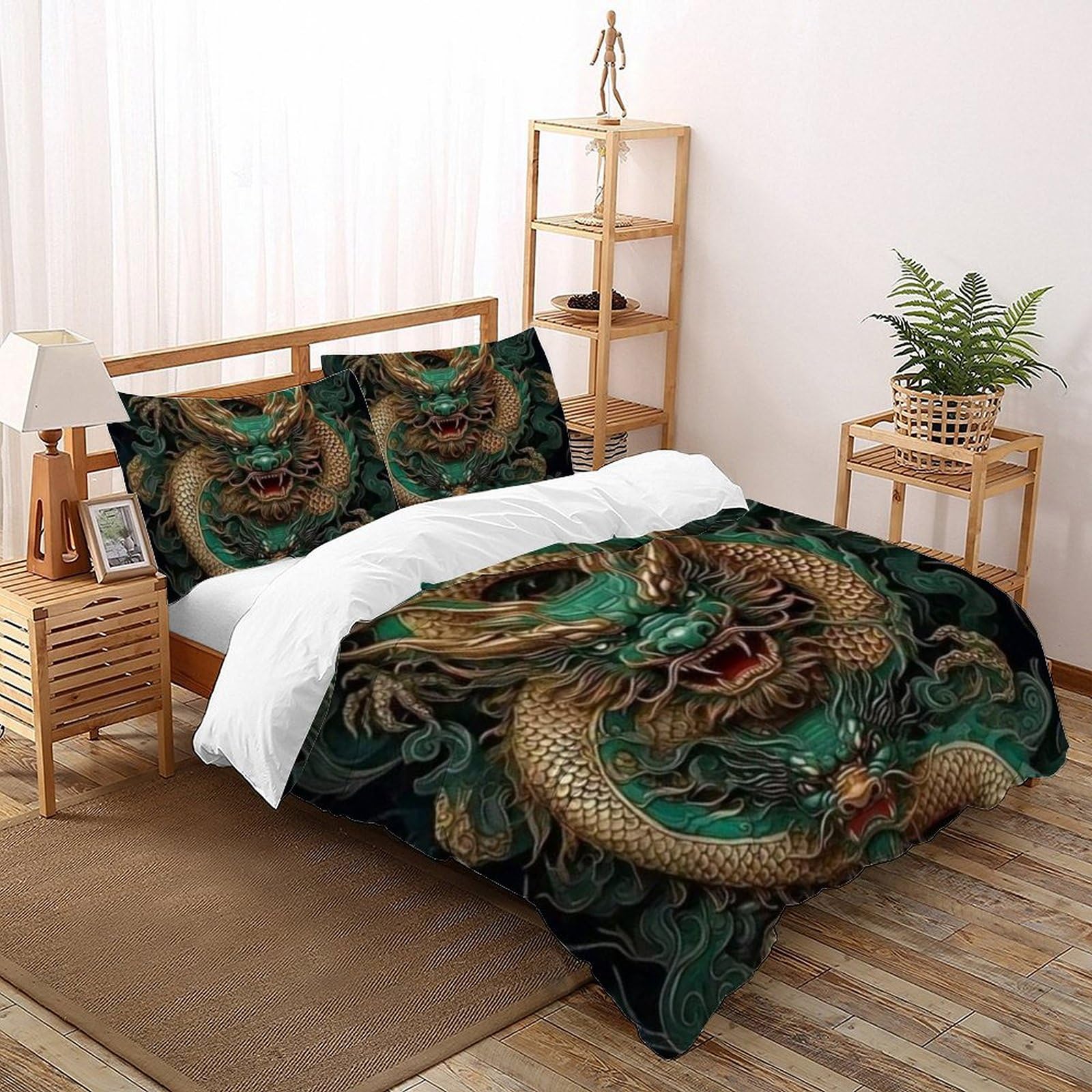 Housse de couette super king dragon qing parure de lit imprimé 3D filles
