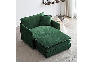 Upholstered Chenille Oversized Accent Chair with Matching Ottoman