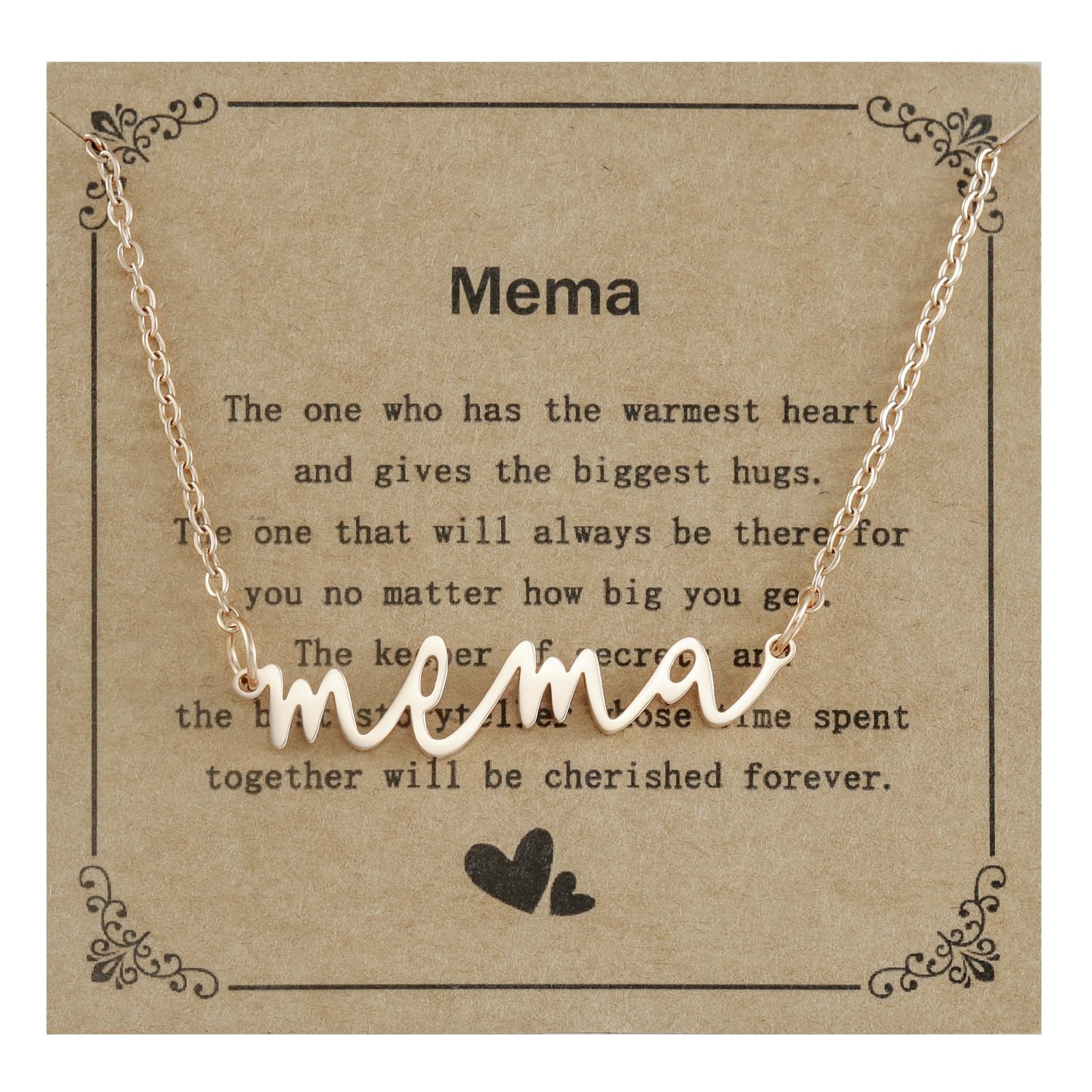 Mema Gifts Necklace for Women Grandma Birthday Personalized Items Jewelry Best Mema Necklace