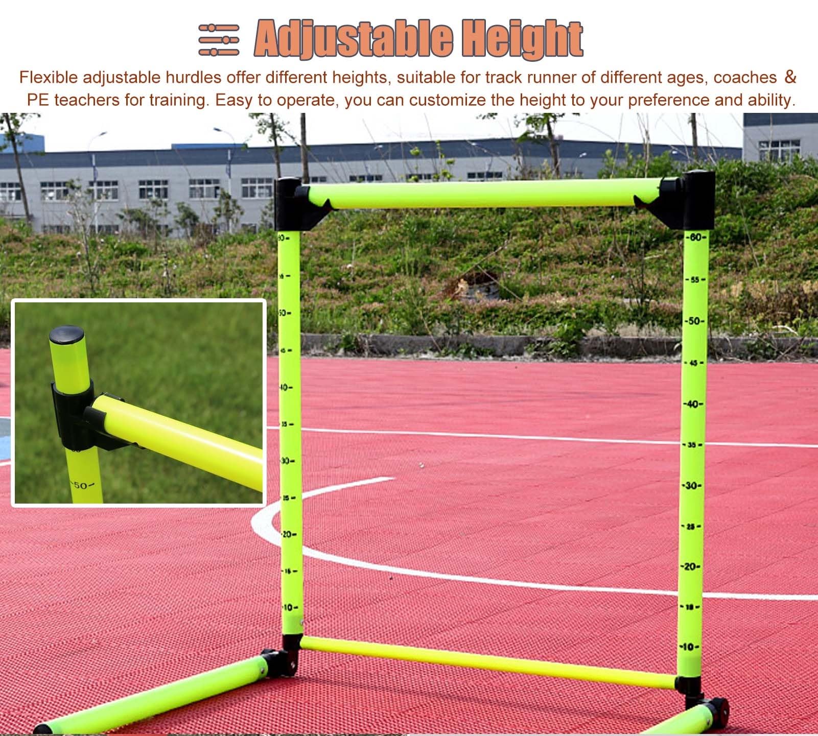 SUNYIWJIE Lot De 12 Haies D'entraînement D'agilité De 15,2 Cm, équipement De Sport, Haies De Vitesse Pour Saut, Course, Polyéthylène, Football, Basket-ball, Football, Terrain D'entraînement Intérieur