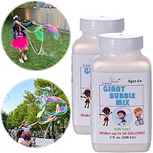 Bubbleventi Giant Bubble Mix | Made in USA |100% Vegan Non-Toxic Powder Makes 20 Gallons of Premium, Big Bubble Solution for Kids’ STEM Fun | Use in Bubble Wands + Machines (Makes 20 Gallons)