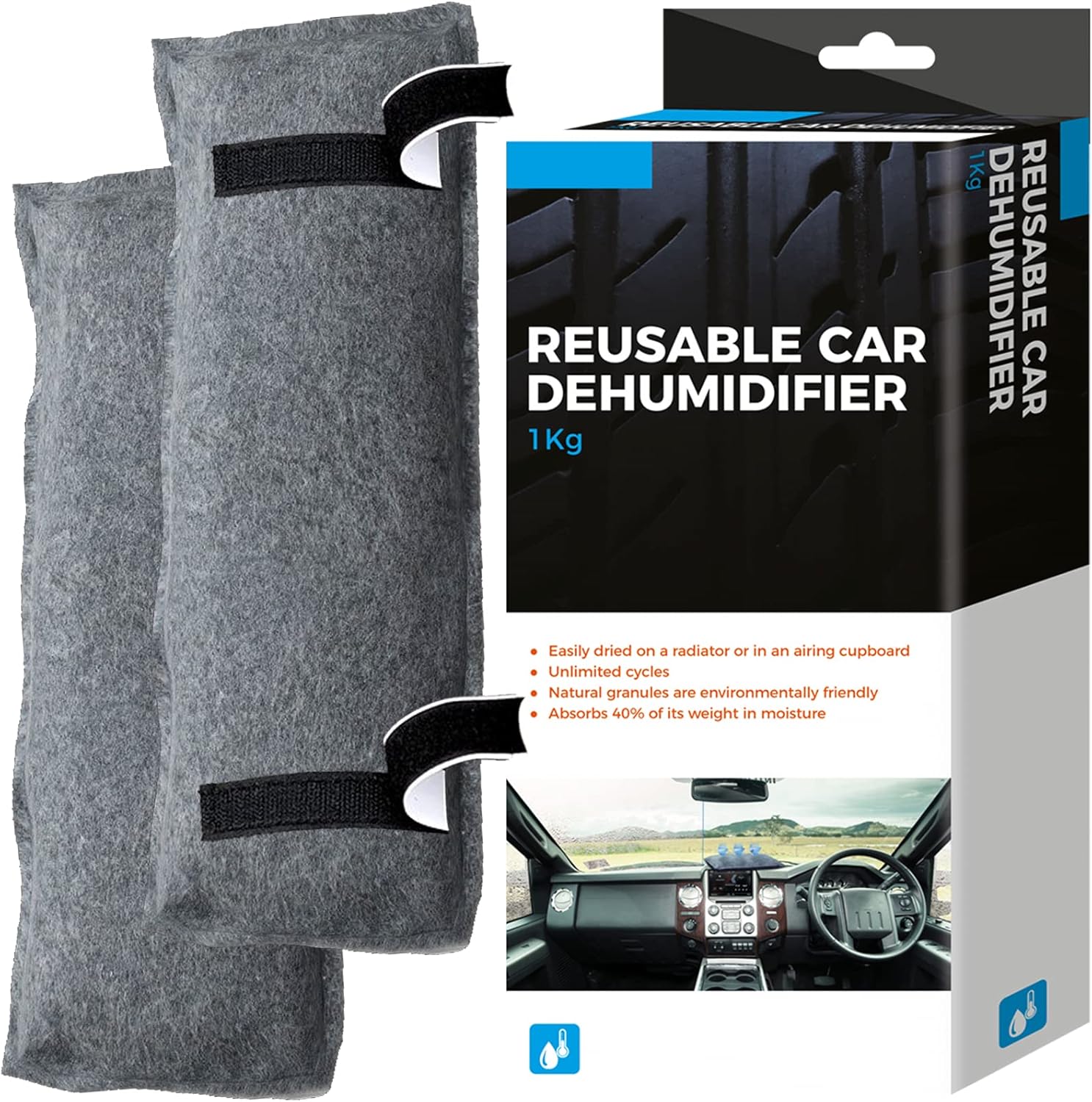 Xtremeauto Car Dehumidifier Condensation Absorber X2 1KG Reusable