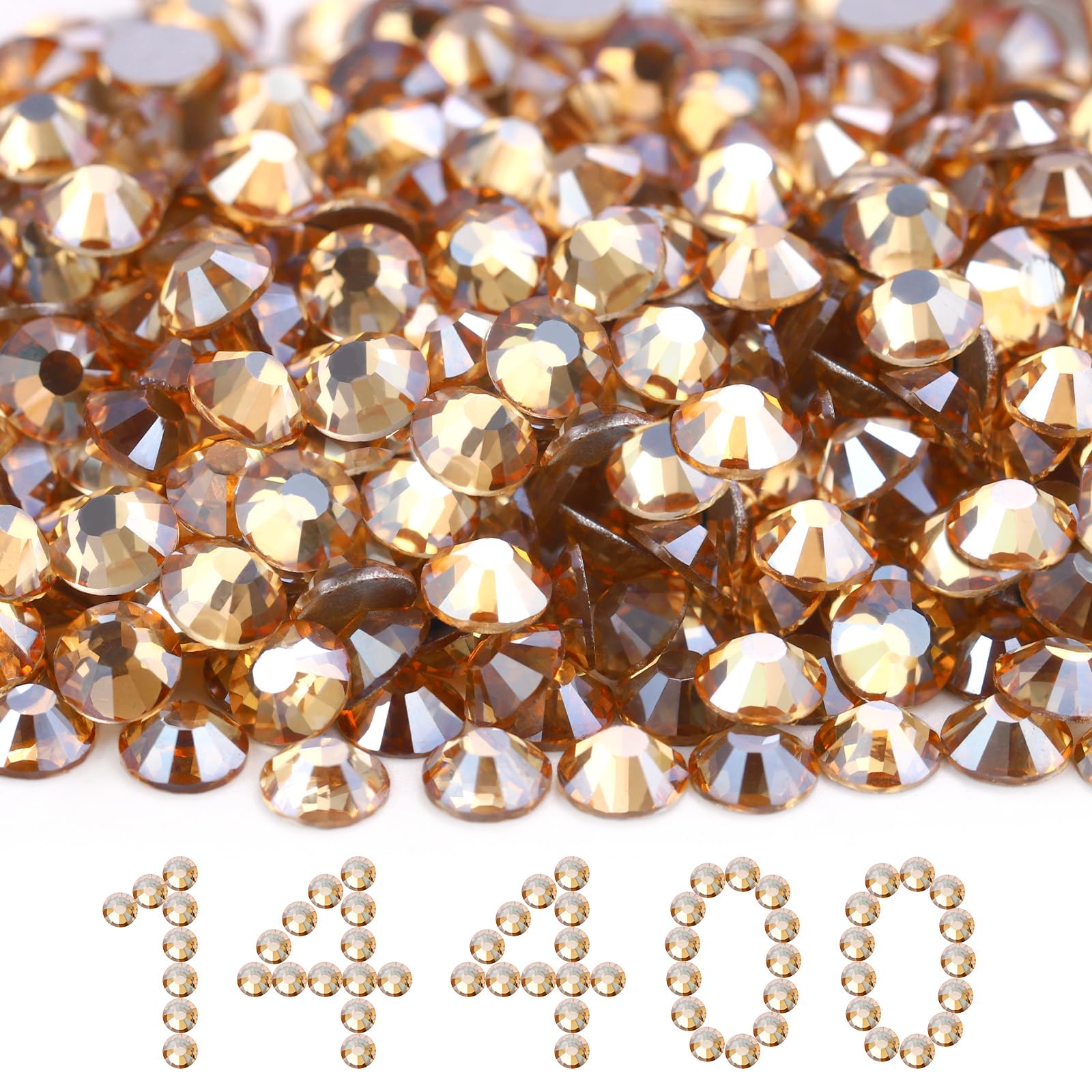 14400PCS Flatback Gold Shadow SS20 Rhinestones Bulk(4.6-4.8mm)