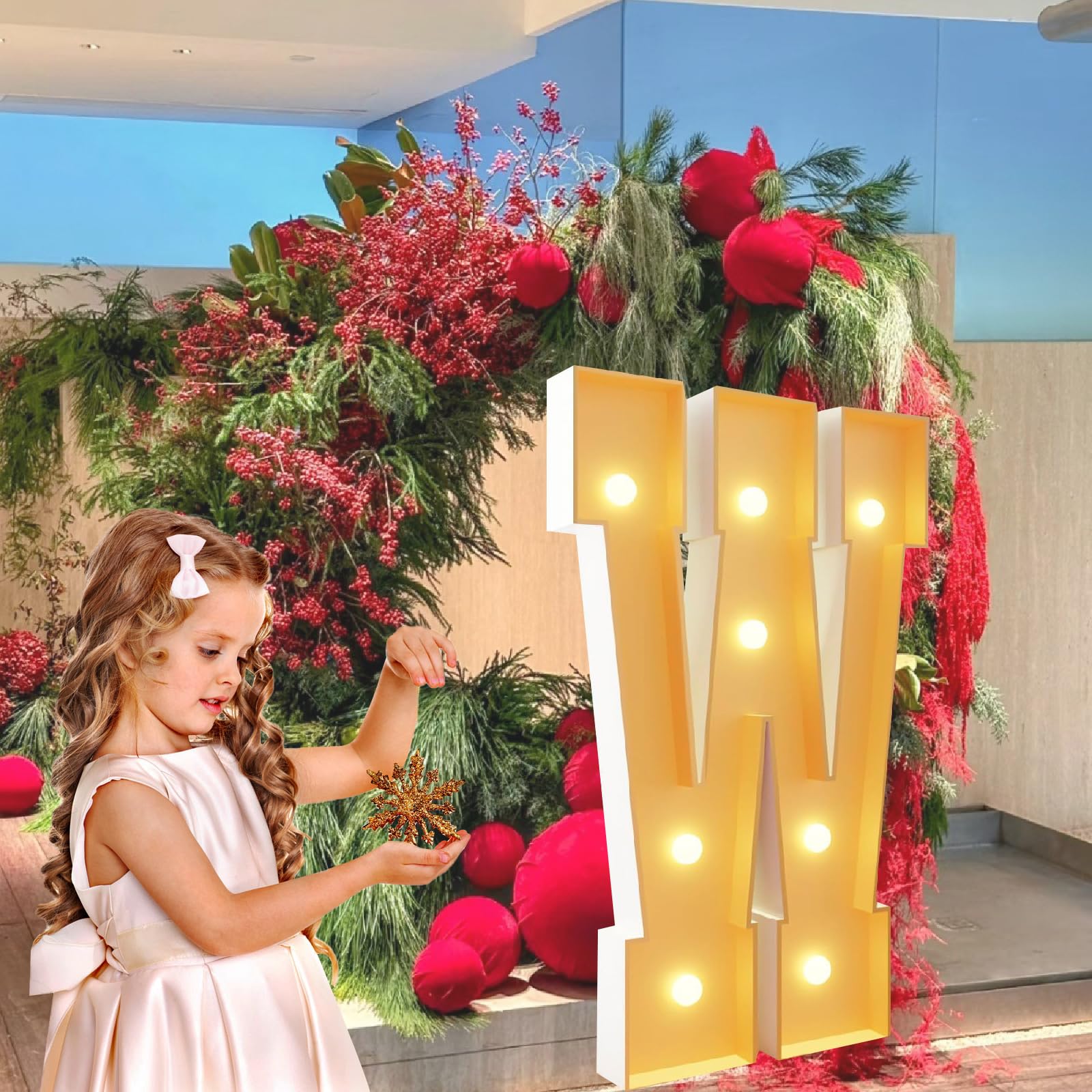 Letras de marquesina grandes iluminadas, letreros de fiesta iluminados gigantes con cadena de luces LED que funcionan con pilas para cumpleaños, aniversarios, bodas