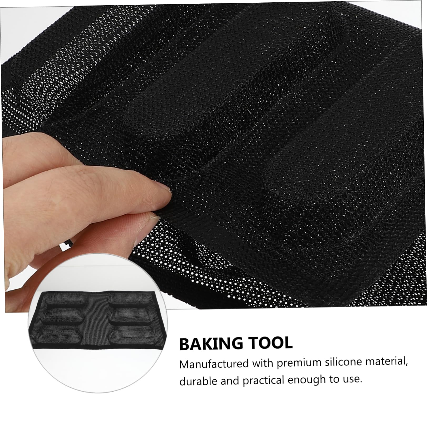 MAGICLULU Lot De 2 Moules À Antiadhésifs En Silicone Pour 6 Pains Plaque De Cuisson Respirante Noire