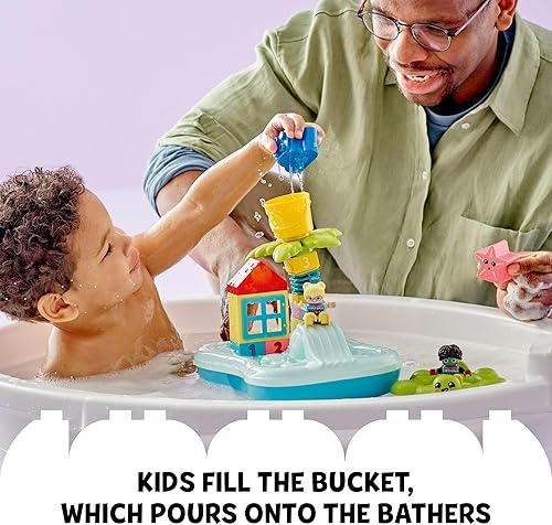 Miniatura 5 de LEGO DUPLO Town Water Park 10989 Juego educativo de juguete de baño para niños de 2 años en adelante, cuenta con un anillo de tortuga flotante y un