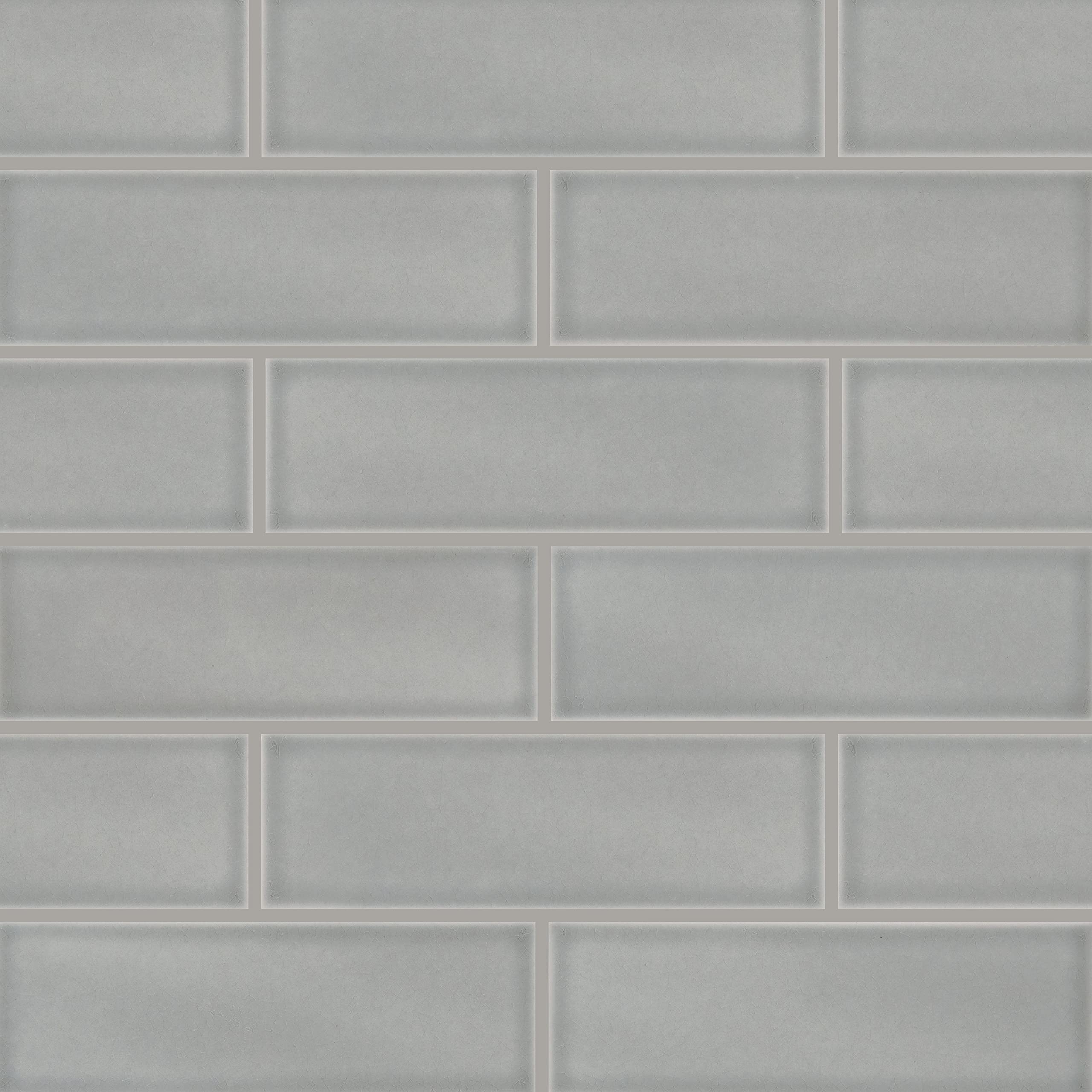 MS International Morning Fog 4 inch x 12 inch Handcrafted Glazed Ceramic Subway Tile for Kitchen Backsplash, Wall Tile for Bathroom, Shower Wall Tile, ...