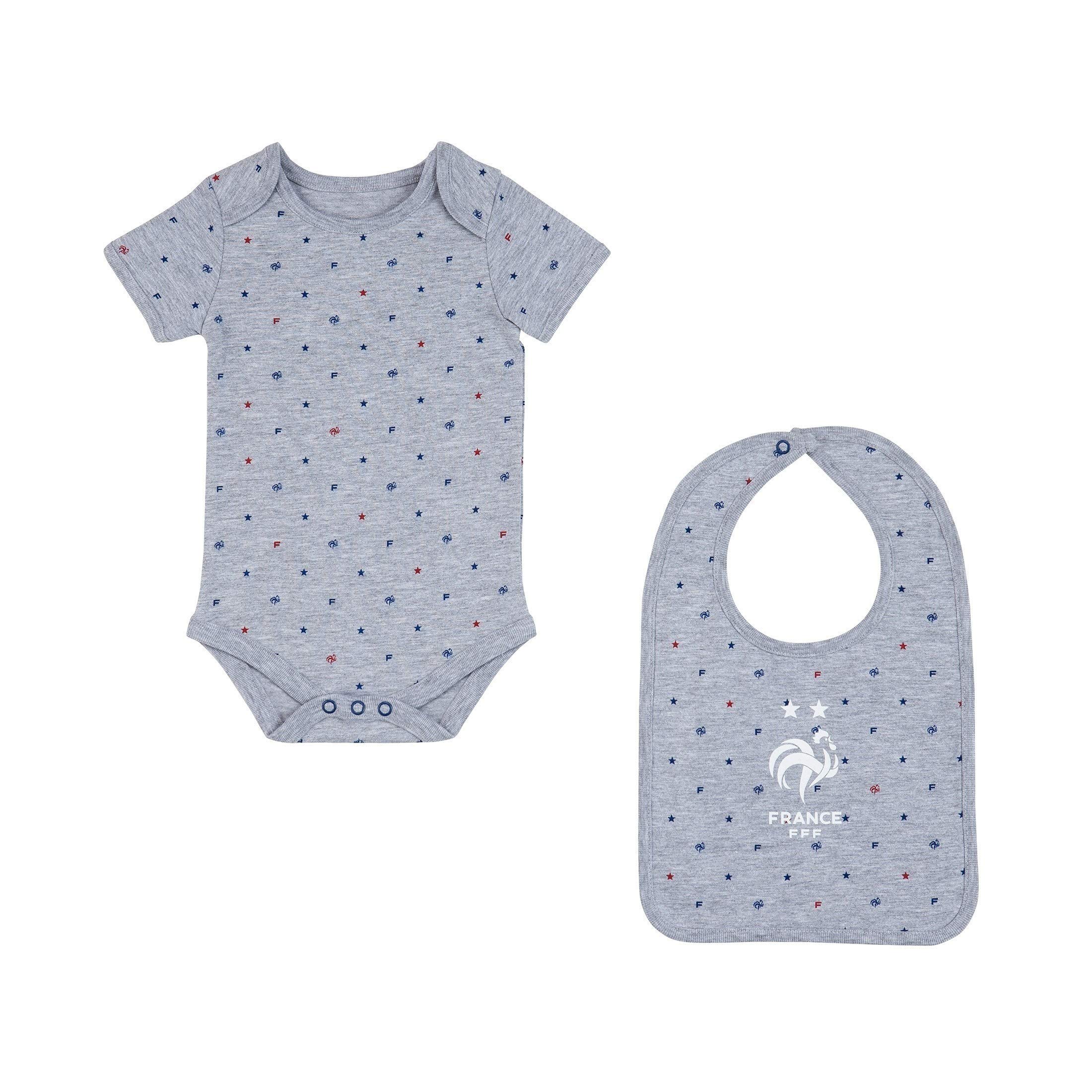 Equipe de France de Football Body + Bavoir bébé garçon FFF - Collection Officielle