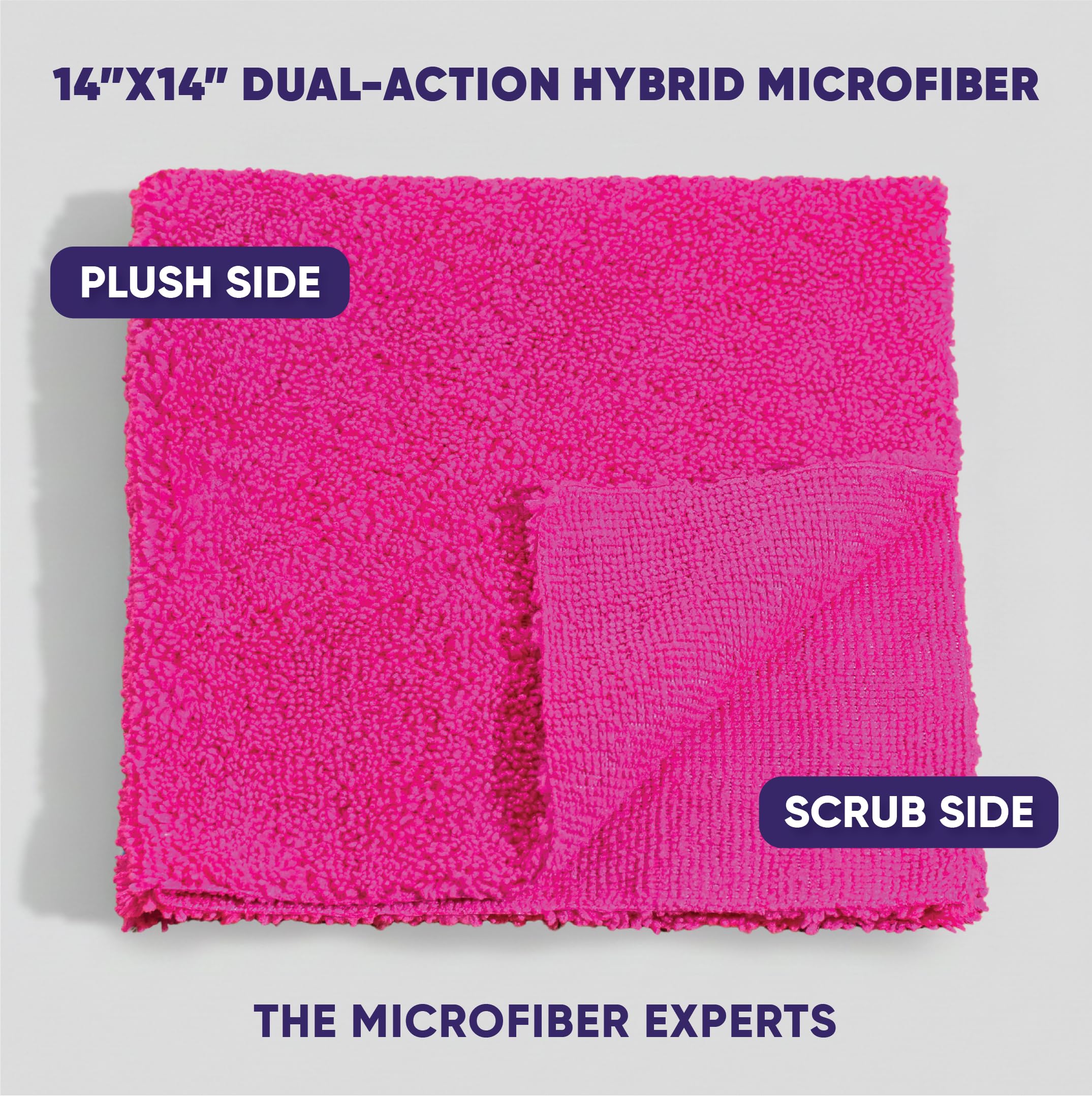 Microfiber Wholesale Pronto Towels Microfiber Towels Cloths for Dusting Scrubbing Cleaning - Dual Sided Soft Plush Mesh Scrub — view 5