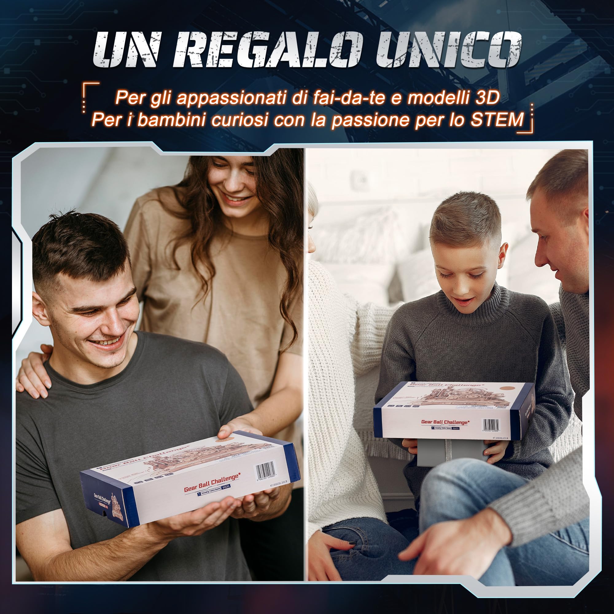 ROBOTIME Gear Ball Challenge EGC01 Puzzle 3D in Legno, labirinto meccanico a sfera da 653 pezzi con design controller, kit DIY per adulti e ragazzi 14+
