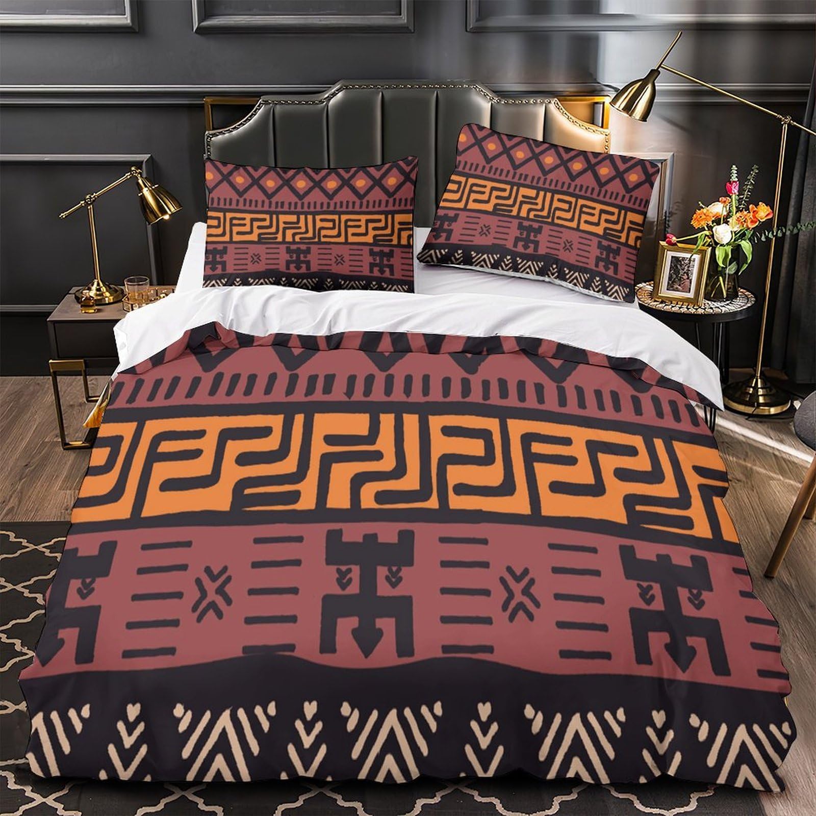 Parure de lit motifs africains 135x200 pour une chambre d'enfant accueillante