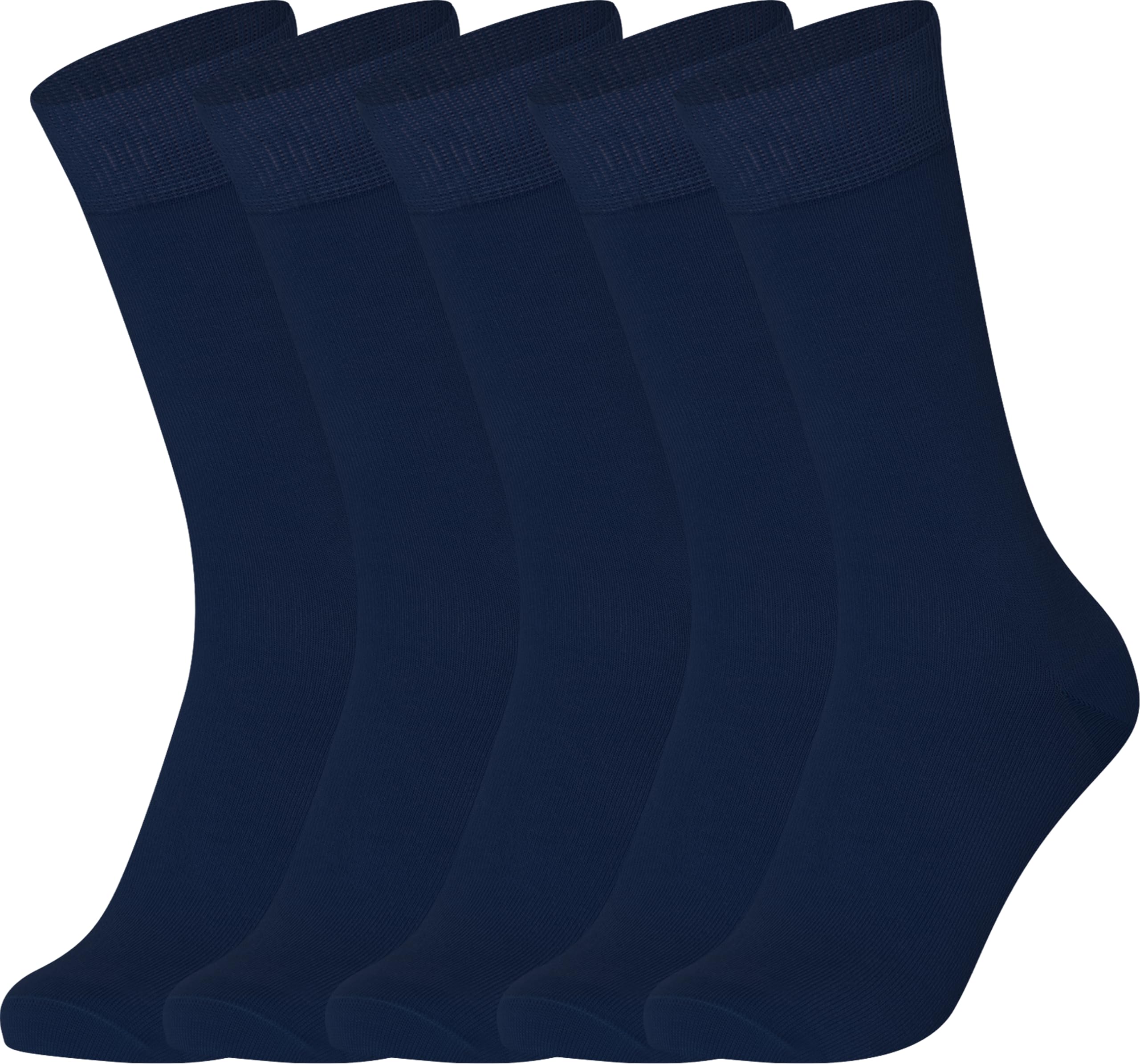 Mysocks 5 paires de chaussettes pour homme Noir uni coton peigné extra fin
